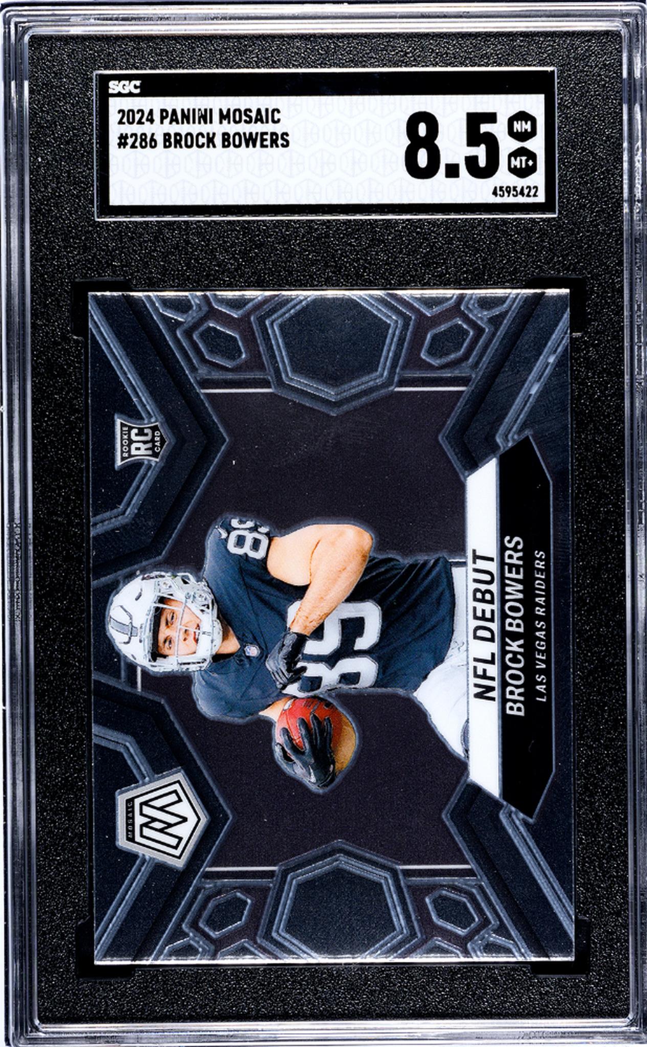2024 Panini Mosaic NFL Debut Brock Bowers #286 RC SGC 8.5
