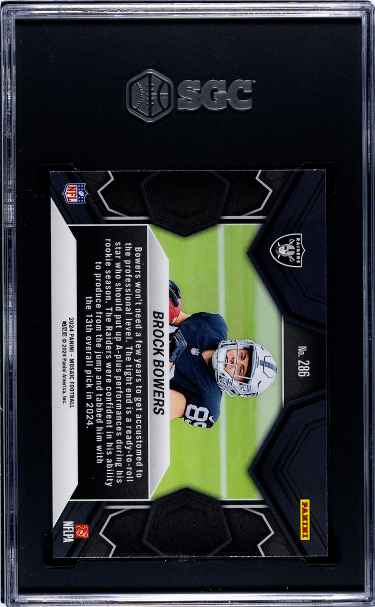 2024 Panini Mosaic NFL Debut Brock Bowers #286 RC SGC 8.5