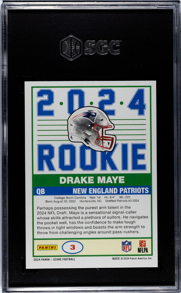 2024 Panini Score #3 Drake Maye 35th Anniversary SGC 9.5