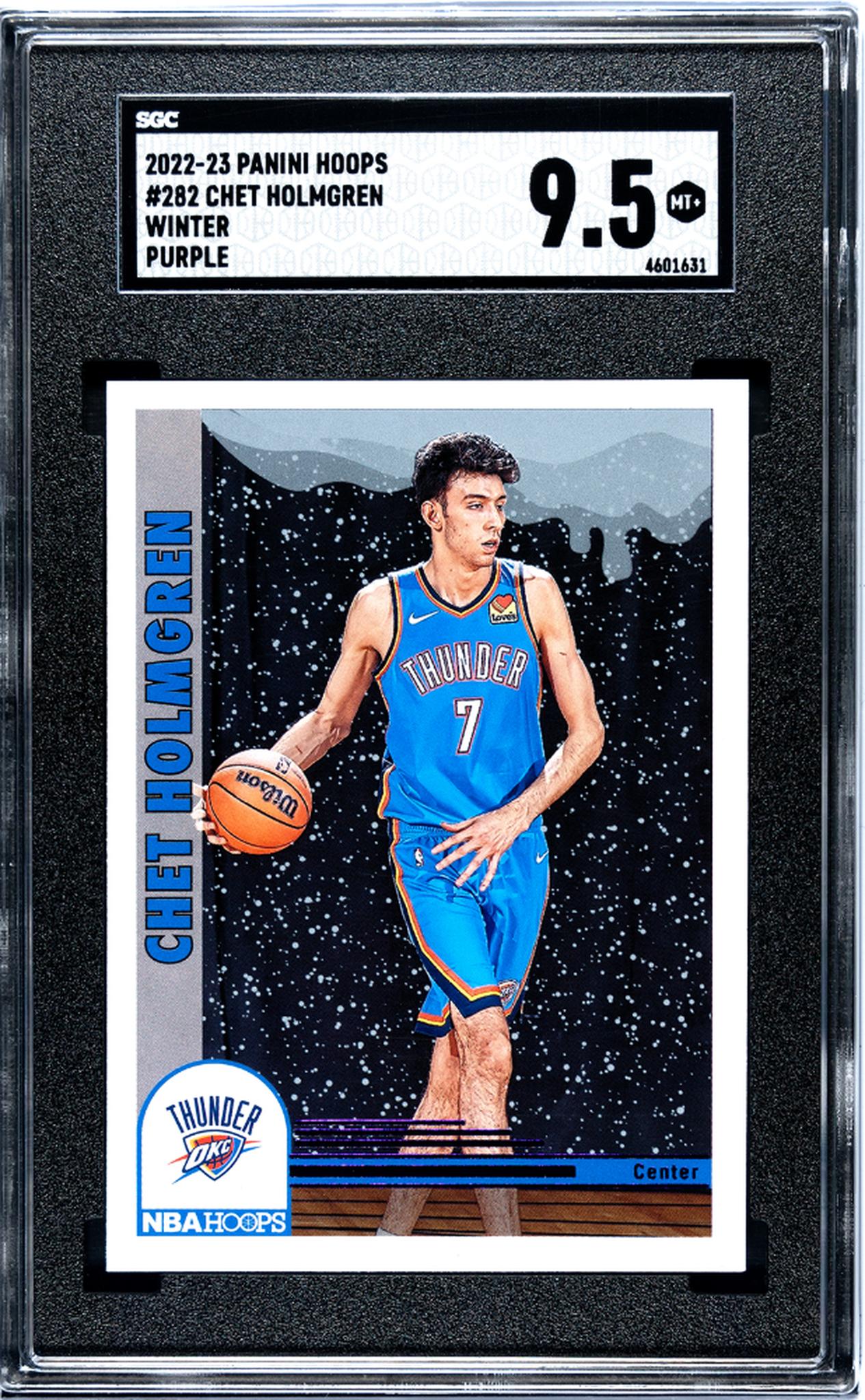 2022-23 Panini Hoops #282 Chet Holmgren Winter Purple SGC 9.5
