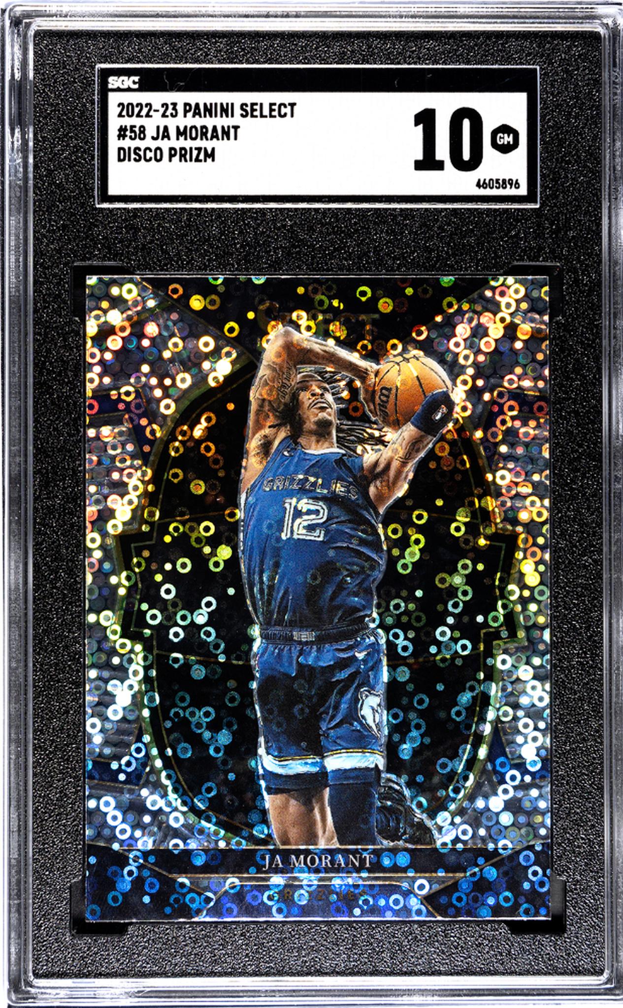 2022-23 Panini Select Disco Prizm Ja Morant #58 Concourse SGC 10
