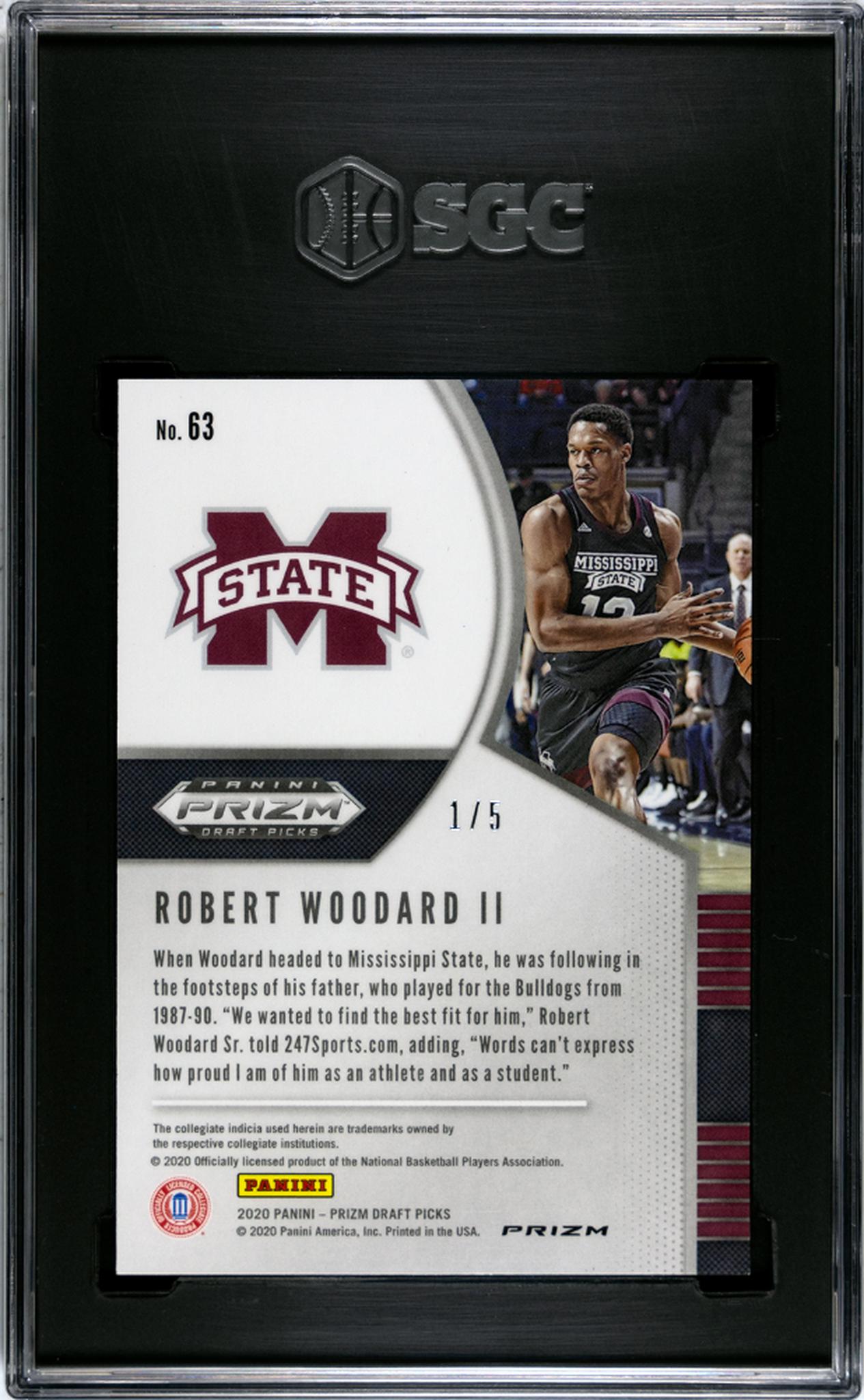 2020 Prizm #63 Robert Woodard II Black & Gold Prizm SGC 10