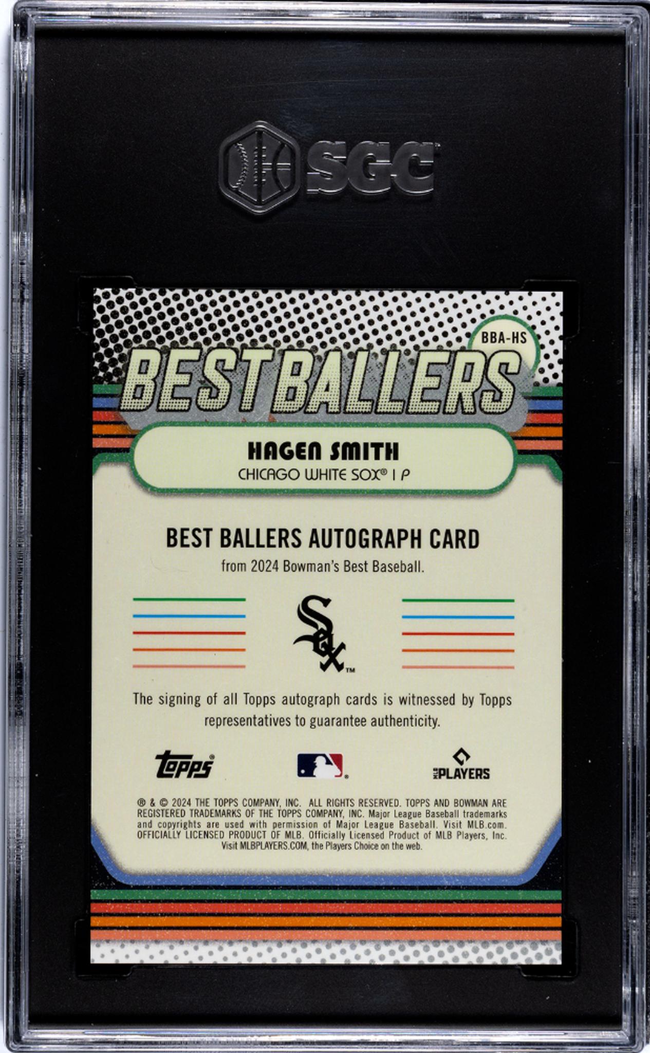 2024 Bowman's Best #BBA-HS Hagen Smith Best Ballers Auto. /250 SGC 10