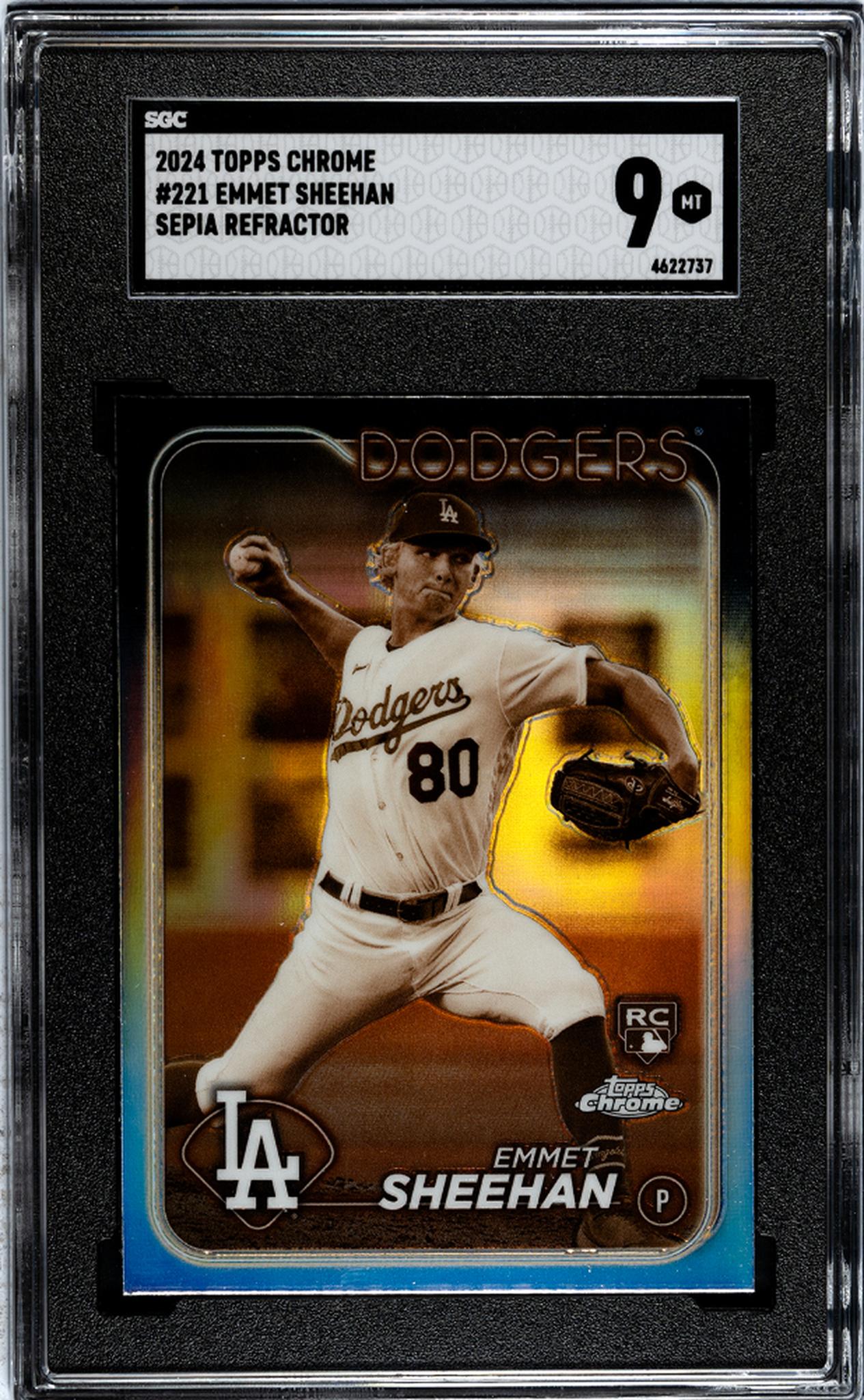 2024 Topps Chrome #221 Emmet Sheehan Sepia Rookie SGC 9