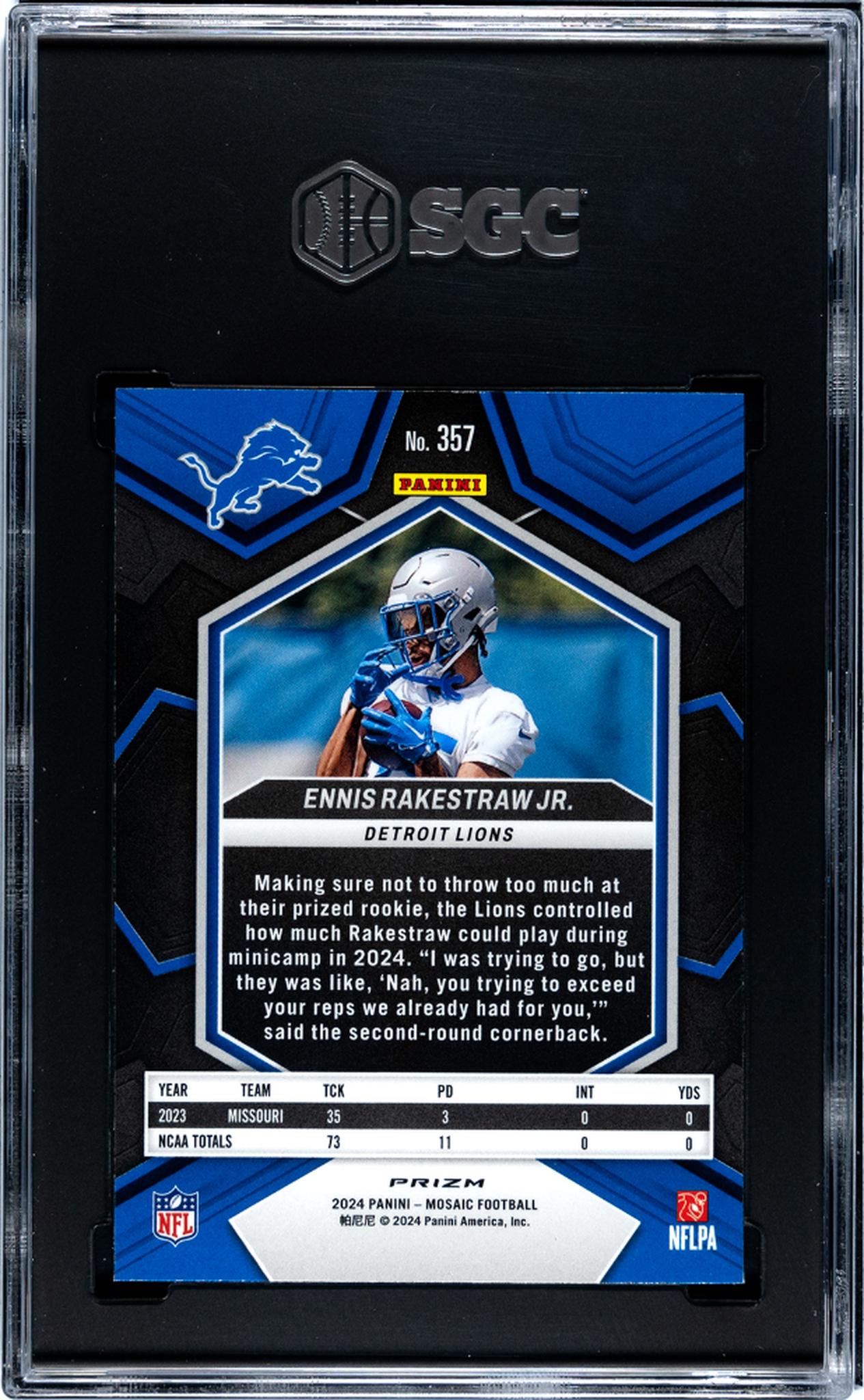 2024 Panini Mosaic Choice Red & Green Ennis Rakestraw Jr. #357 RC SGC 9