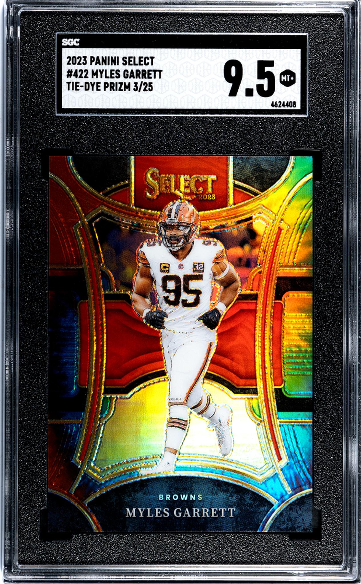 2023 Panini Select #422 Myles Garrett Tie-Dye Prizm /25 SGC 9.5