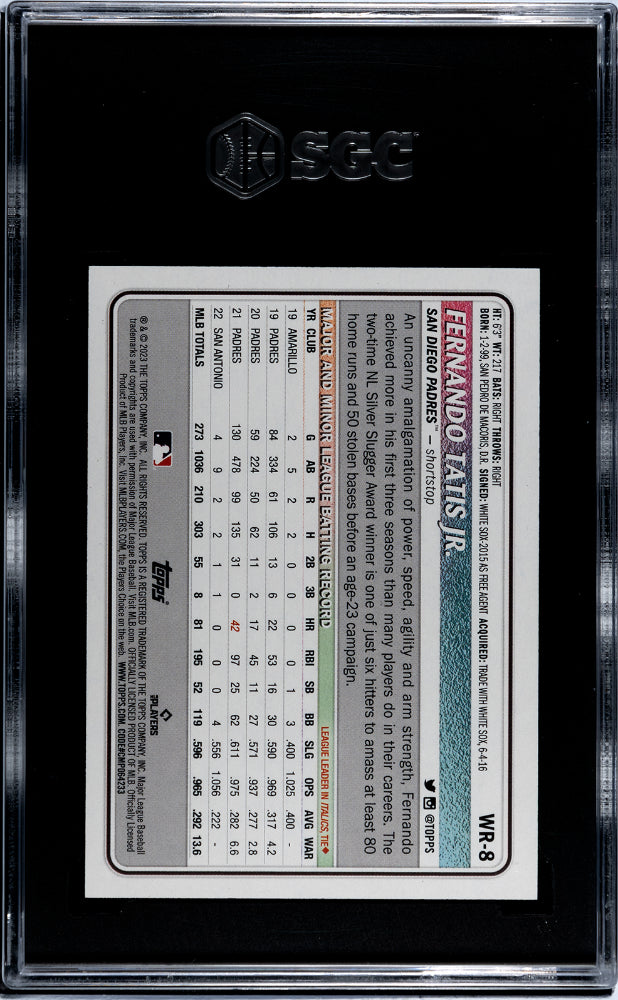 2023 Big League #WR-8 Fernando Tatis Jr. Wrapper Redemption /50 SGC 8