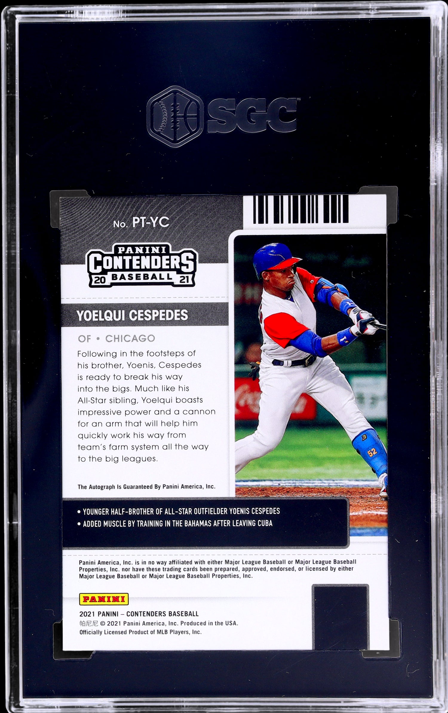 2021 Panini Contenders Diamond Ticket Yoelqui Cespedes Auto #PT-YC /15 SGC 10