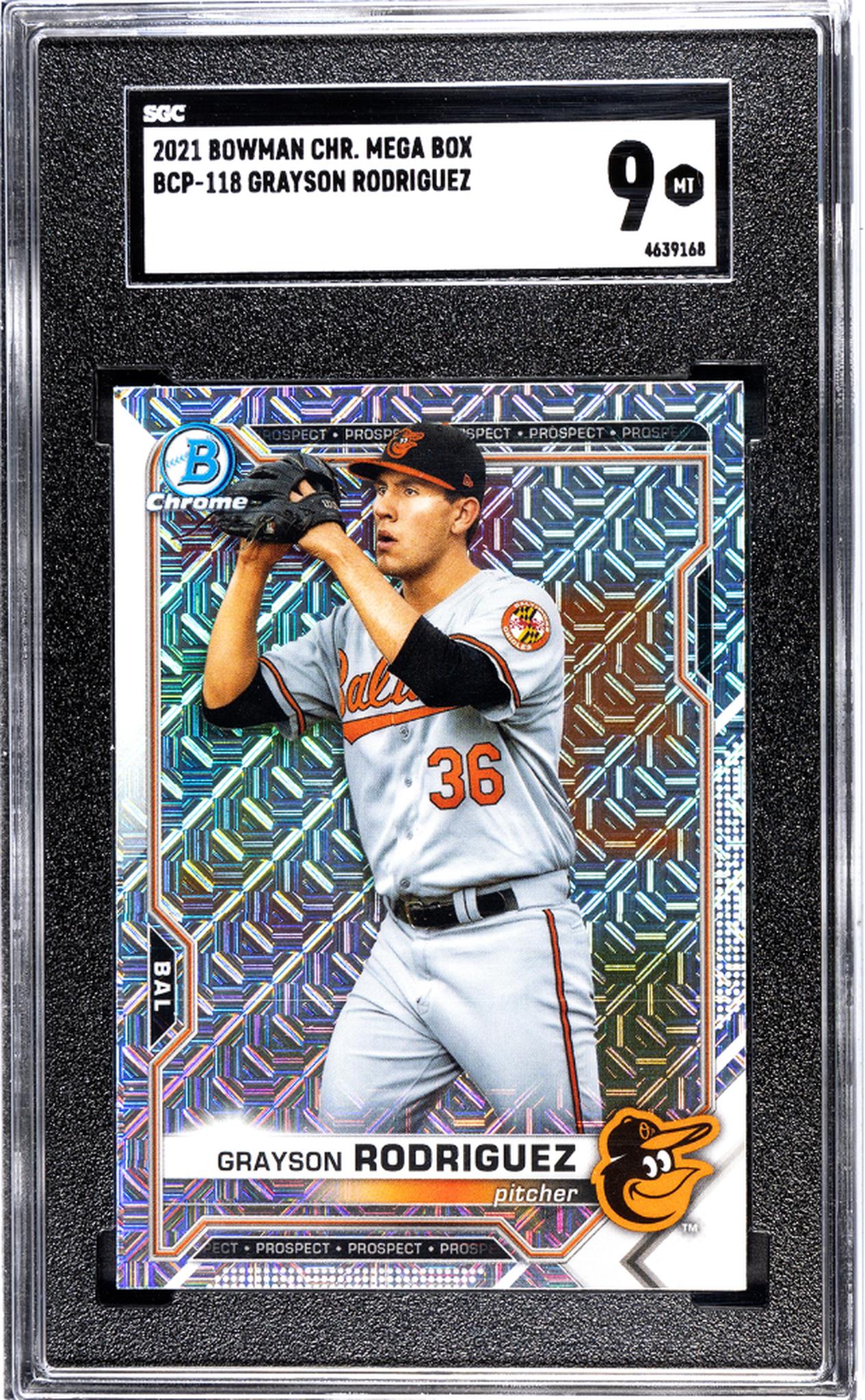 2021 Bowman Chrome Mega Box Grayson Rodriguez #BCP-118 SGC 9