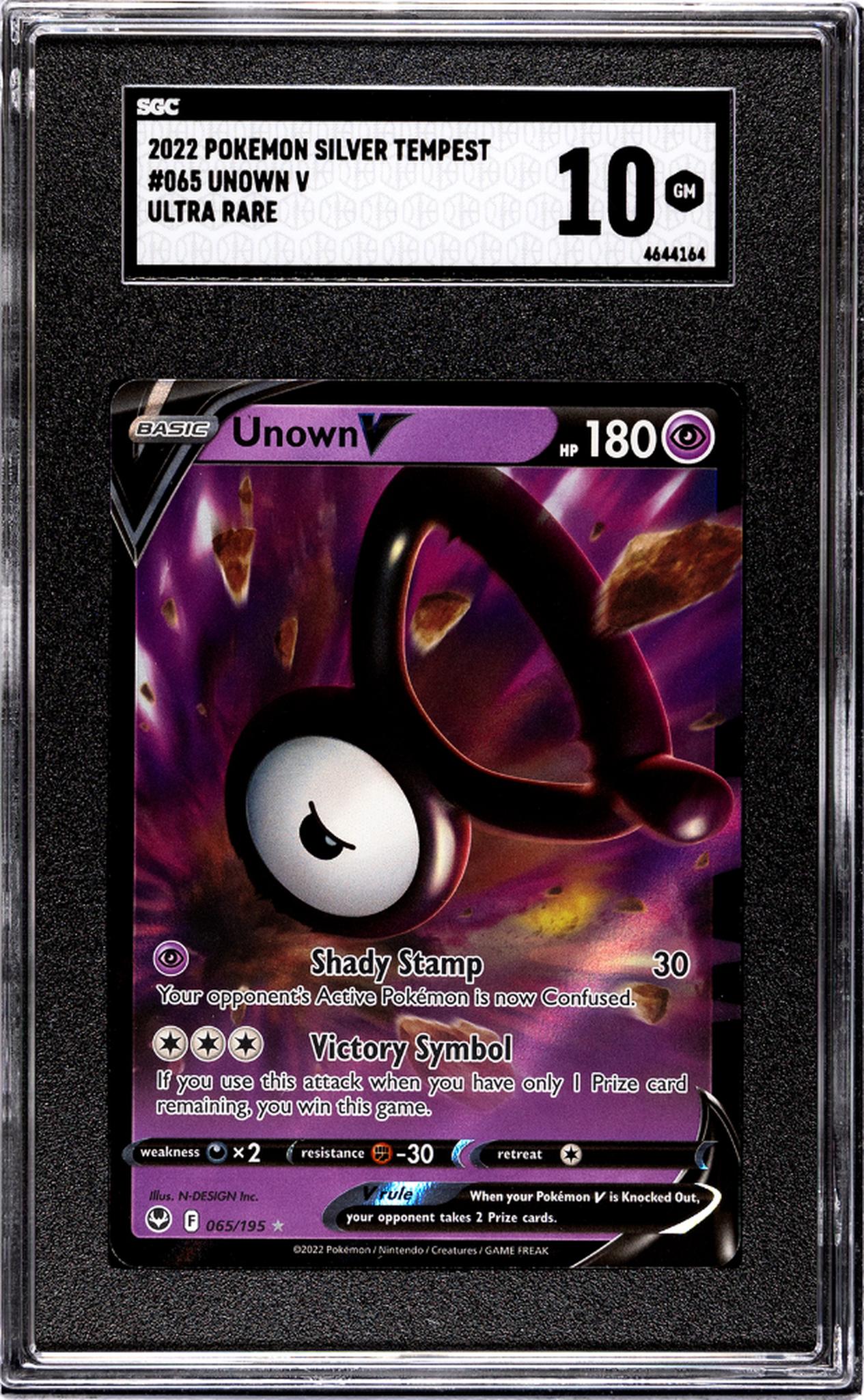 2022 Nintendo Pokemon #065/195 Unown V Ultra SGC 10