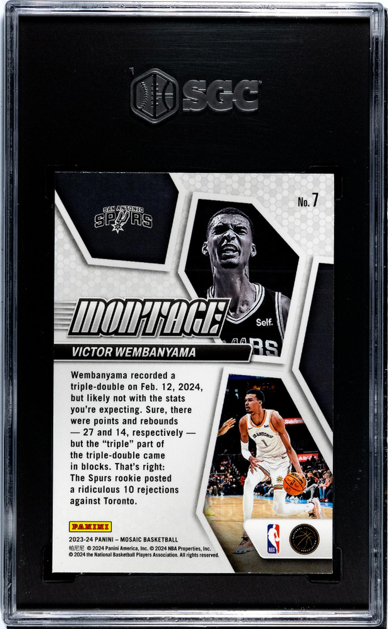 2023-24 Panini Mosaic #7 Victor Wembanyama Montage SGC 9.5