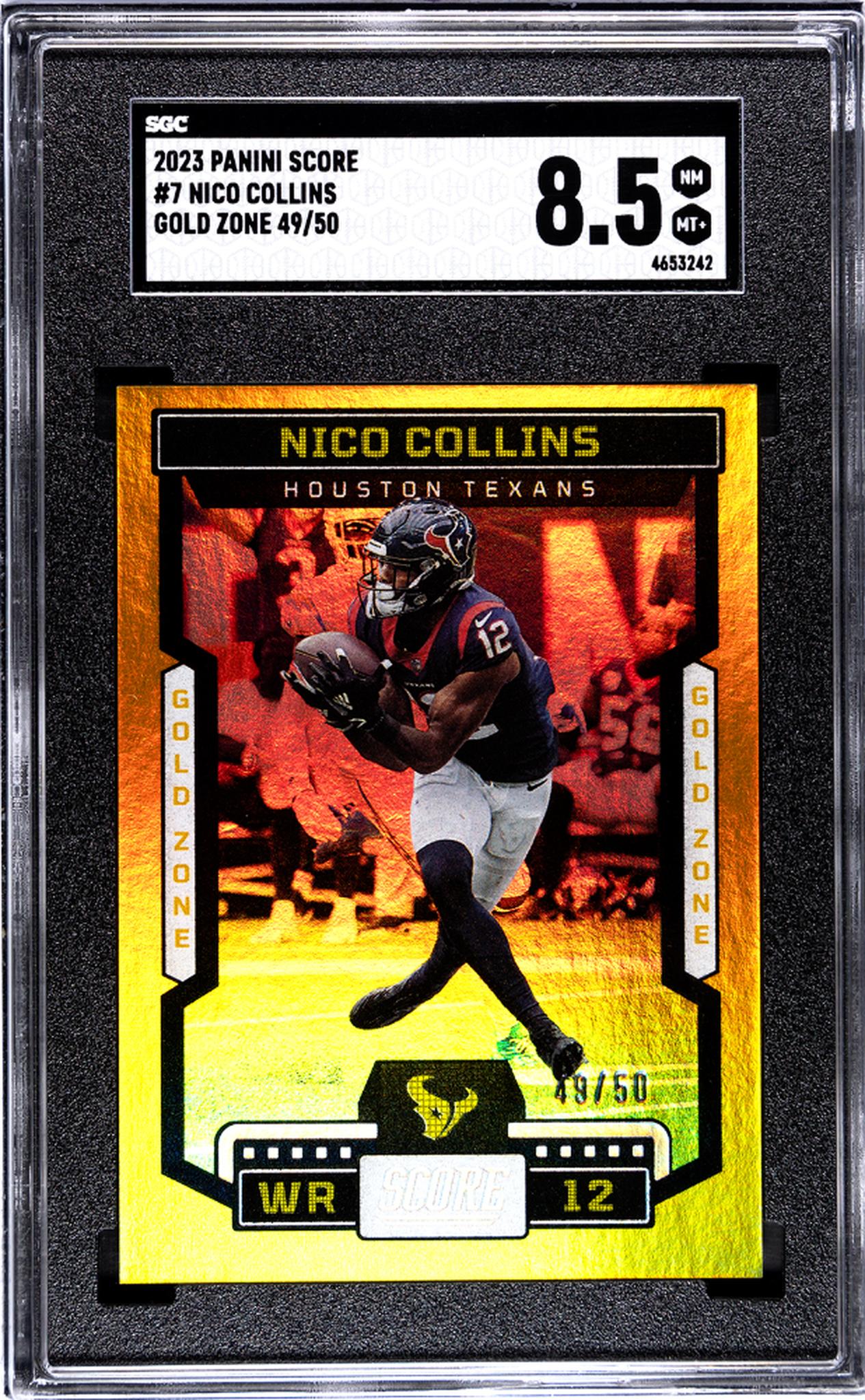 2023 Panini Score Gold Zone Nico Collins #7 /50 SGC 8.5