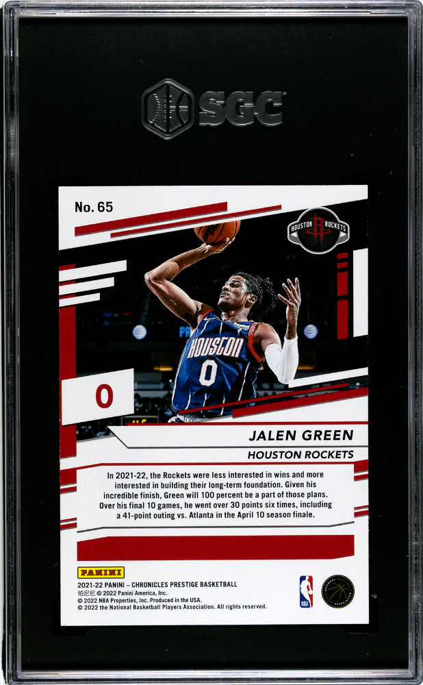 2021-22 Panini Chronicles #65 Jalen Green Prestige SGC 10
