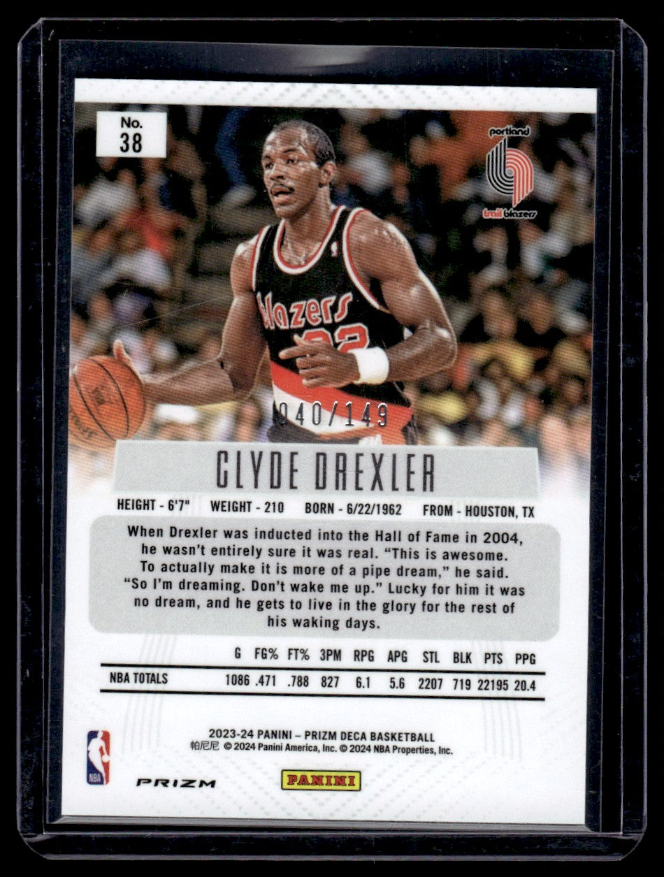 2023 Panini Prizm #38 Clyde Drexler Blue /149