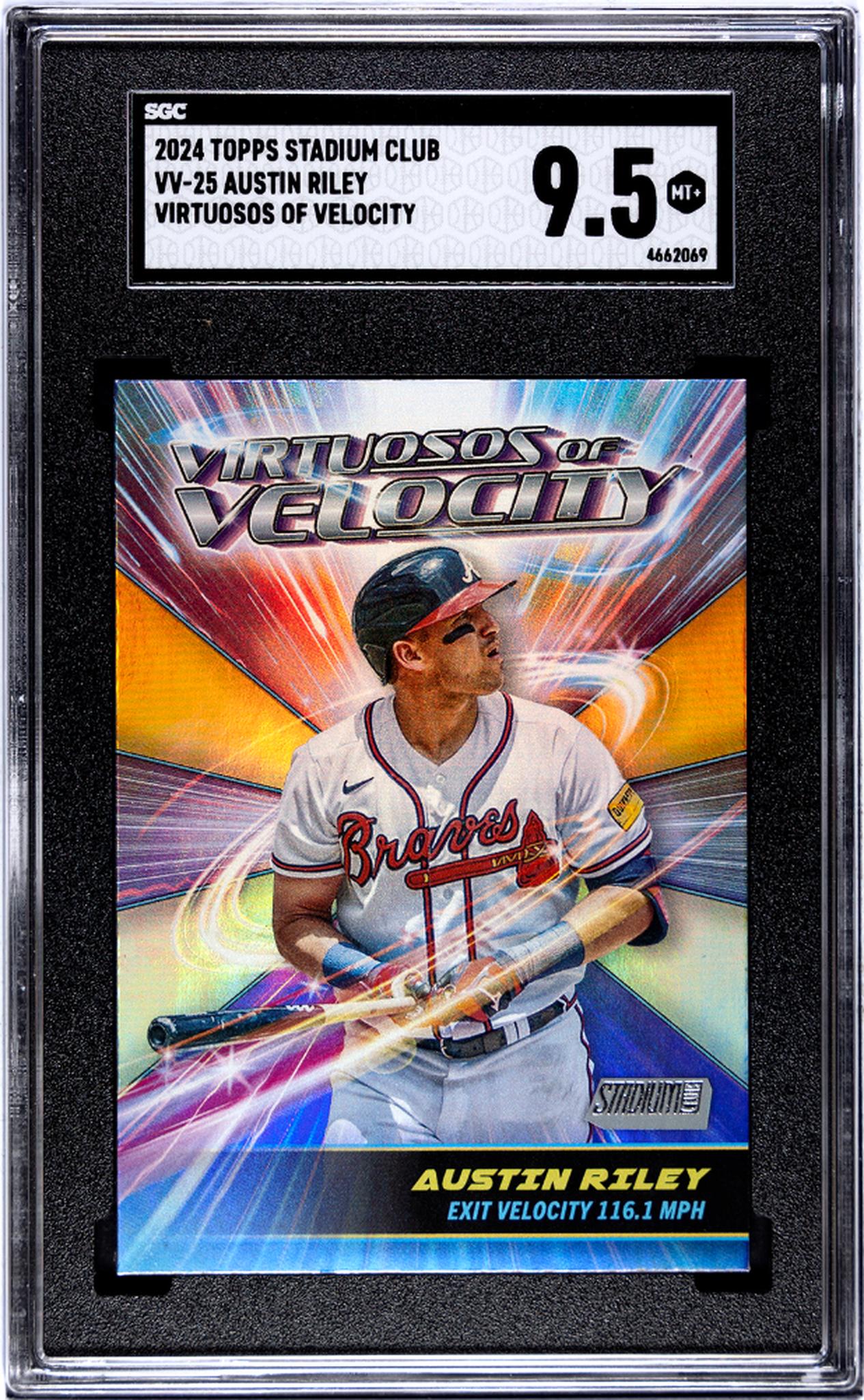 2024 Topps Stadium Club #VV-25 Austin Riley Virtuosos of Velocity SGC 9.5