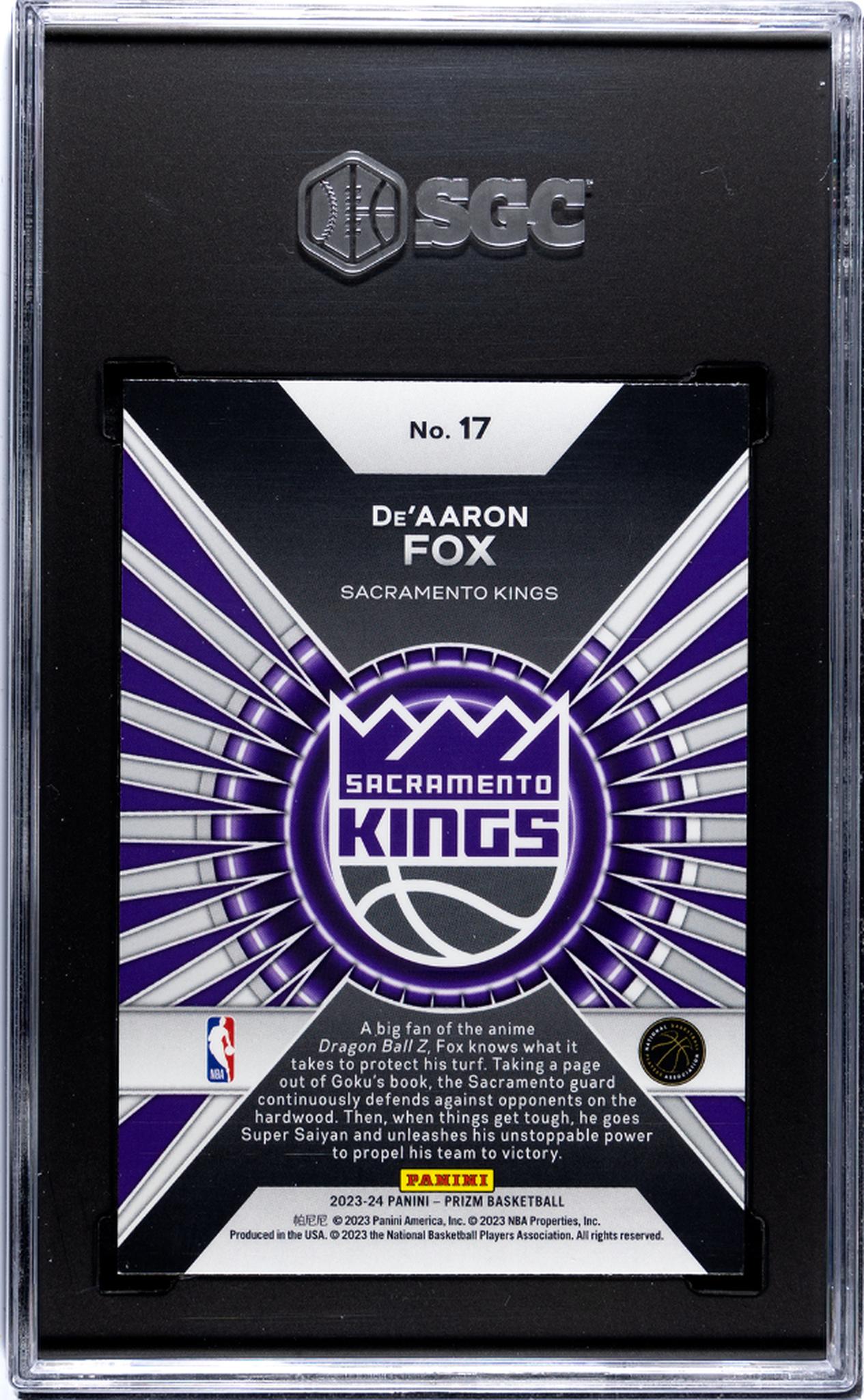 2023-24 Panini Prizm Dominance De'Aaron Fox #17 SGC 7