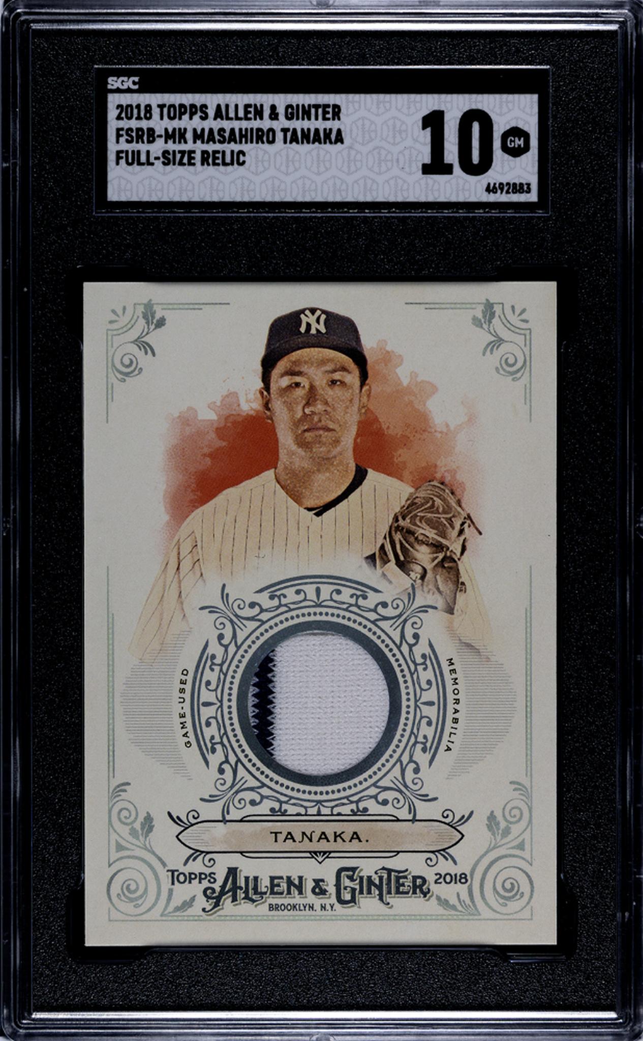 2018 Topps Allen & Ginter #FSRB-MK Masahiro Tanaka Full-Size Relic SGC 10