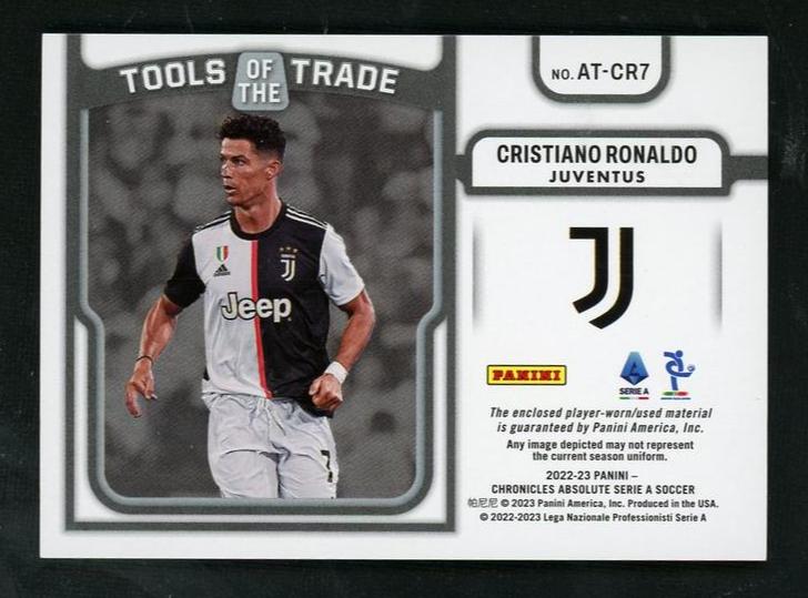 2022 Panini Absolute AT-CR7 Cristiano Ronaldo Tools of the Trade Juventus