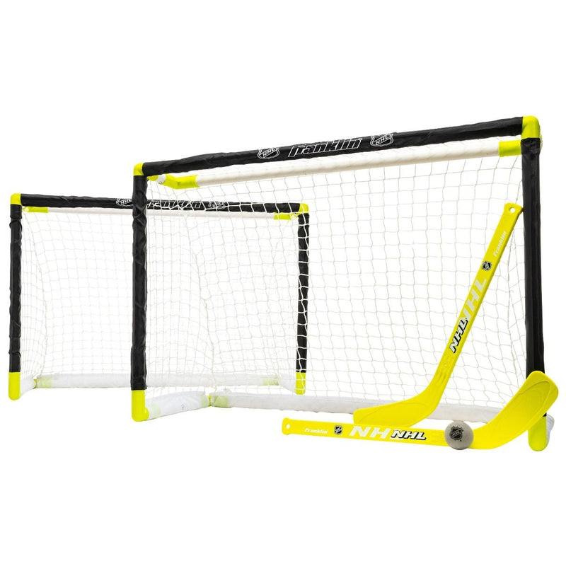 Franklin Sports NHL Pro Mini 2 Piece Goal Set with Sticks and Ball