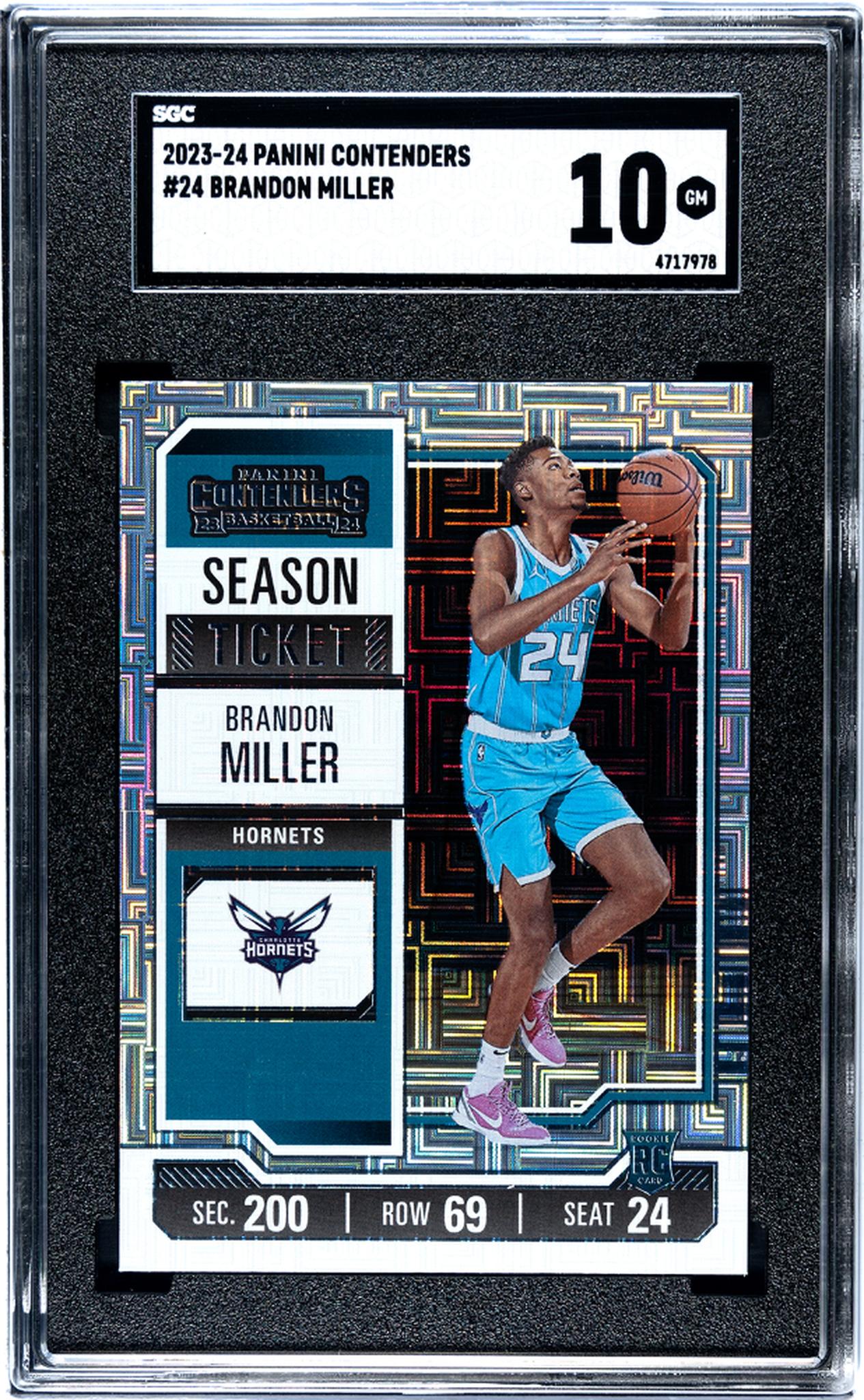 2023-24 Panini Contenders #24 Brandon Miller SGC 10