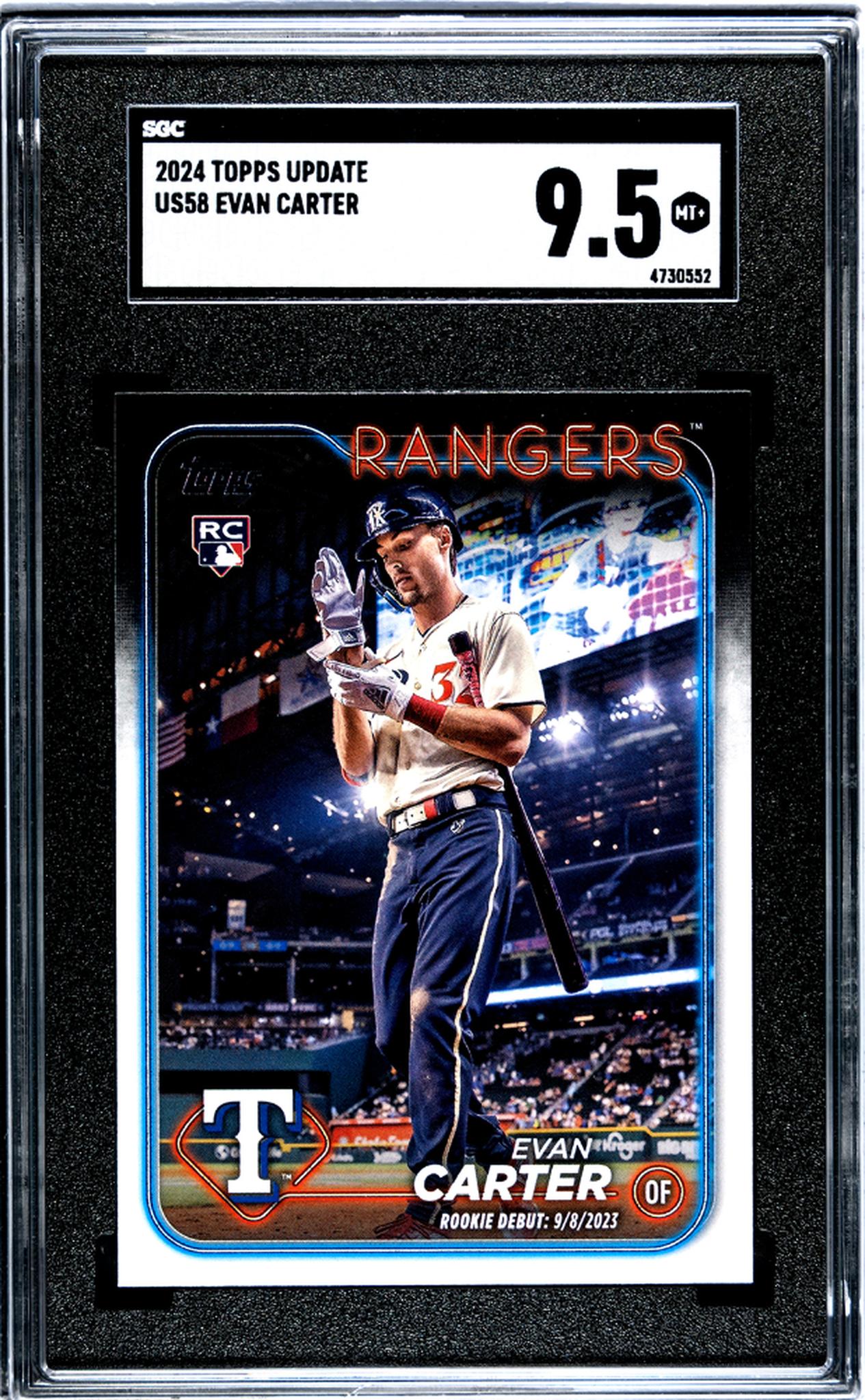 2024 Topps Update Evan Carter #US58 RC SGC 9.5