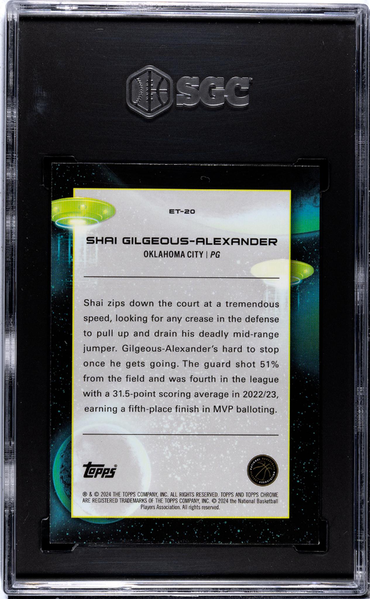 2023-24 Topps Cosmic Chrome #ET-20 Shai Gilgeous-Alexander Extraterrestrial Talent SGC 9