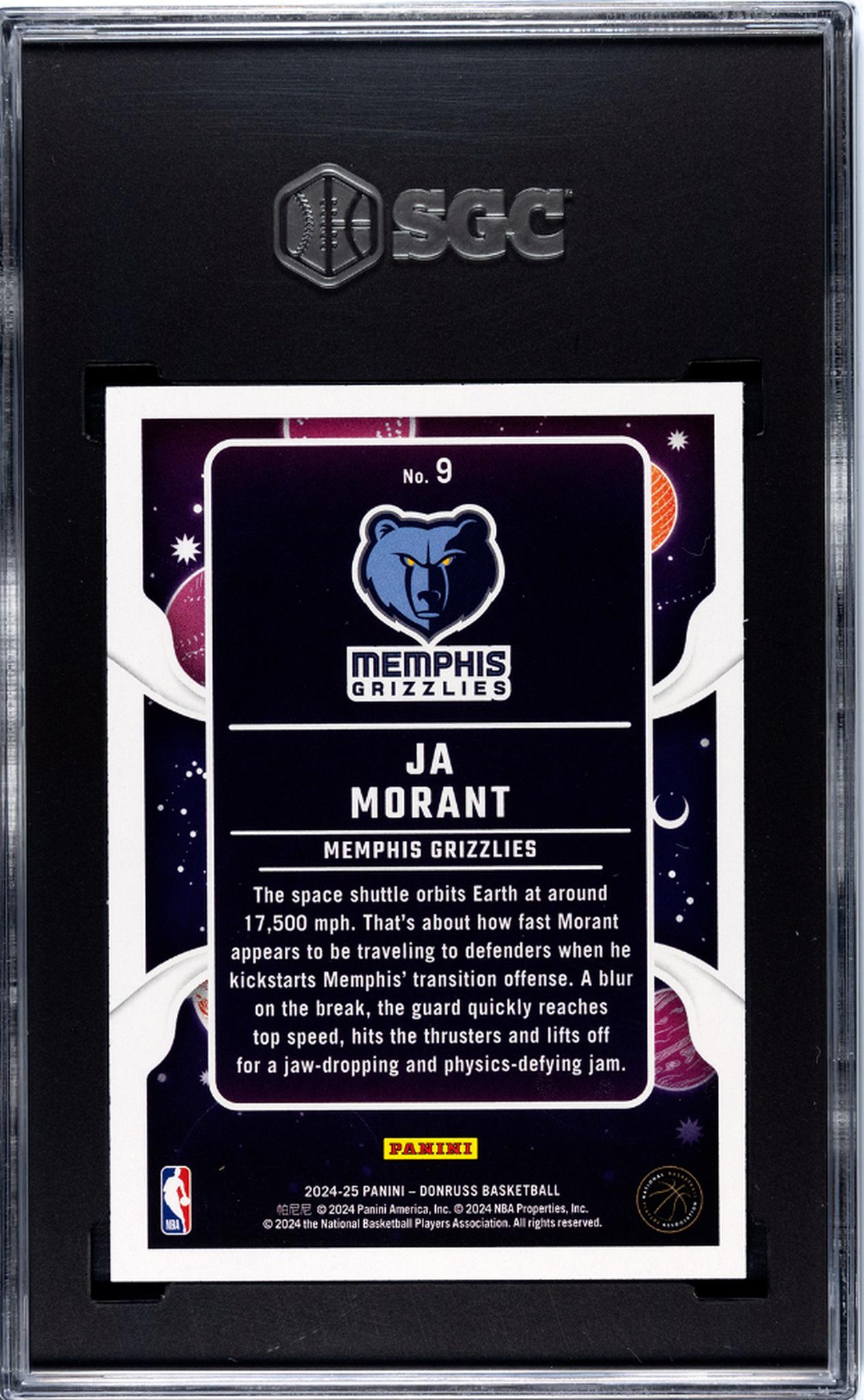 2024 Donruss Zero Gravity Ja Morant #9 SGC 9.5