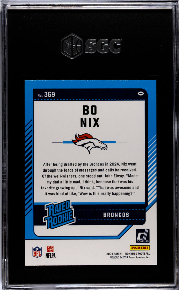 2024 Donruss #369 Bo Nix SGC 9.5