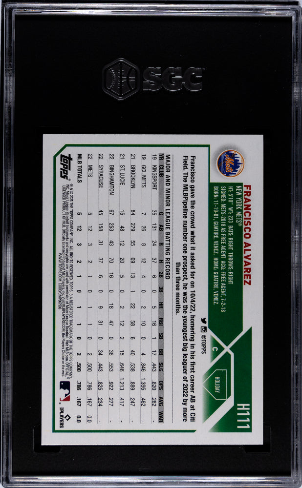 2023 Topps Holiday Metallic Francisco Alvarez #H111 RC SGC 10