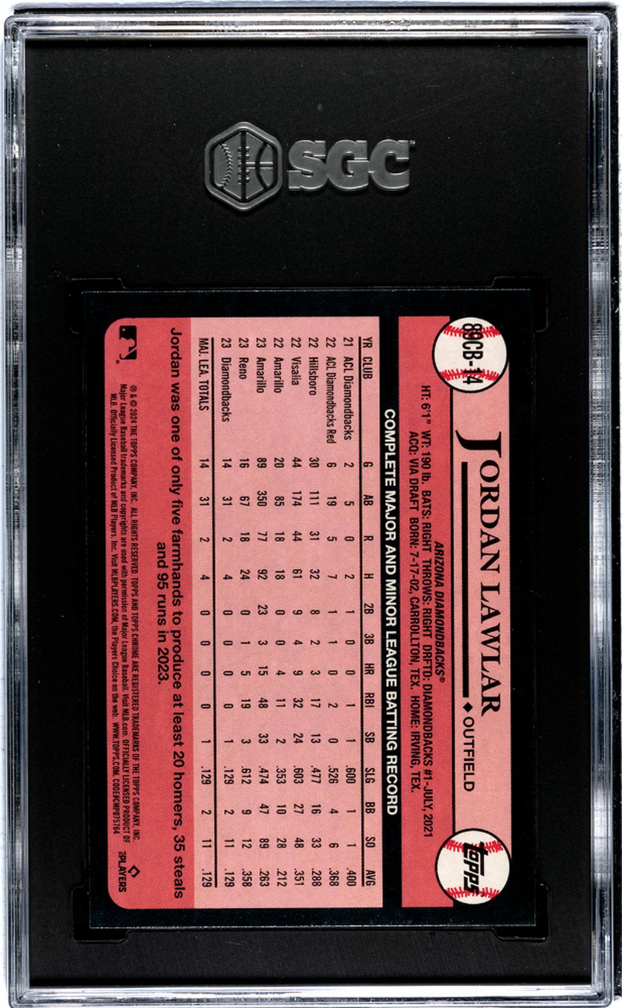 2024 Topps Chrome #89CB-14 Jordan Lawlar '89 Des. SGC 9.5