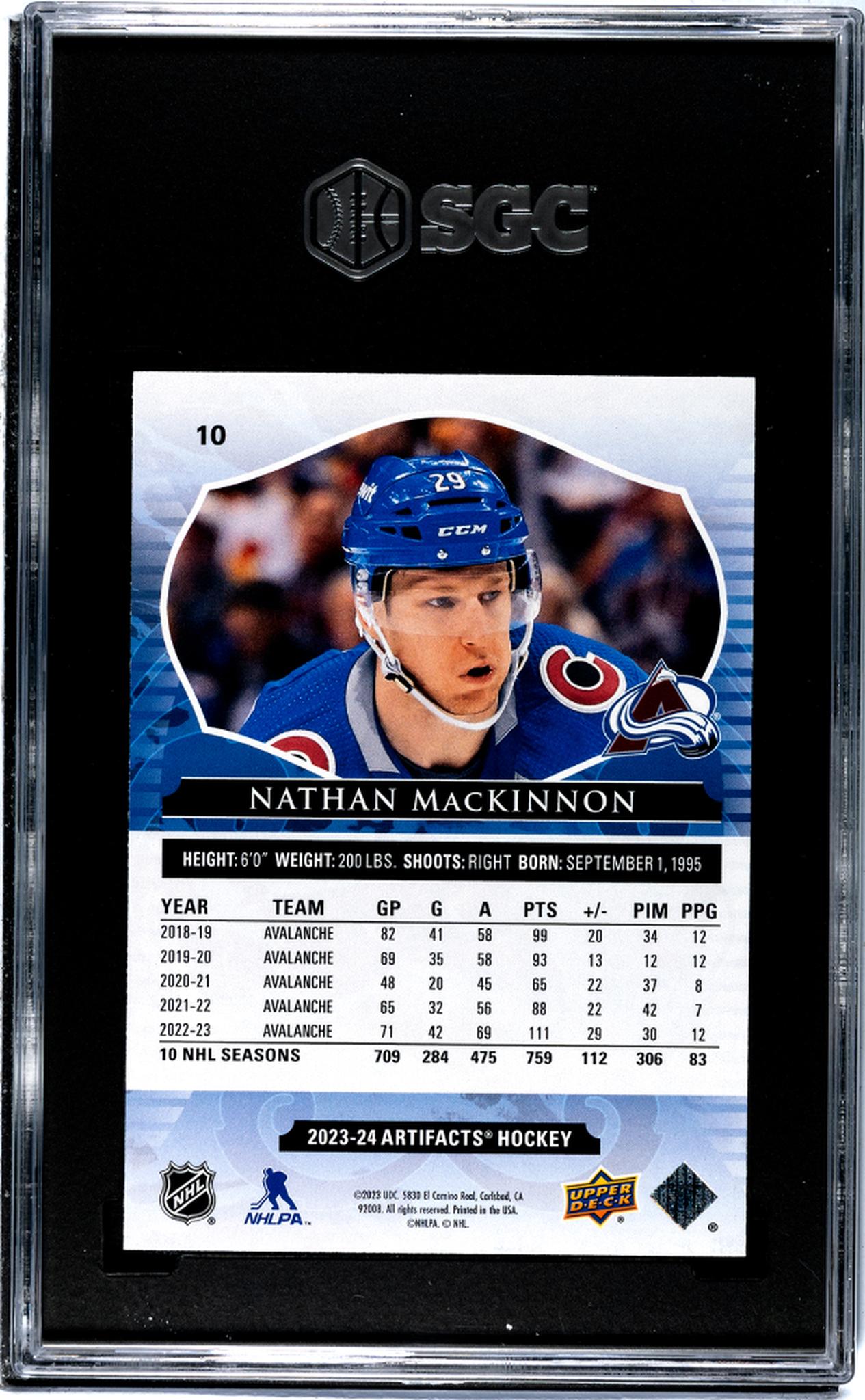 2023-24 Upper Deck Artifacts #10 Nathan Mackinnon SGC 9.5