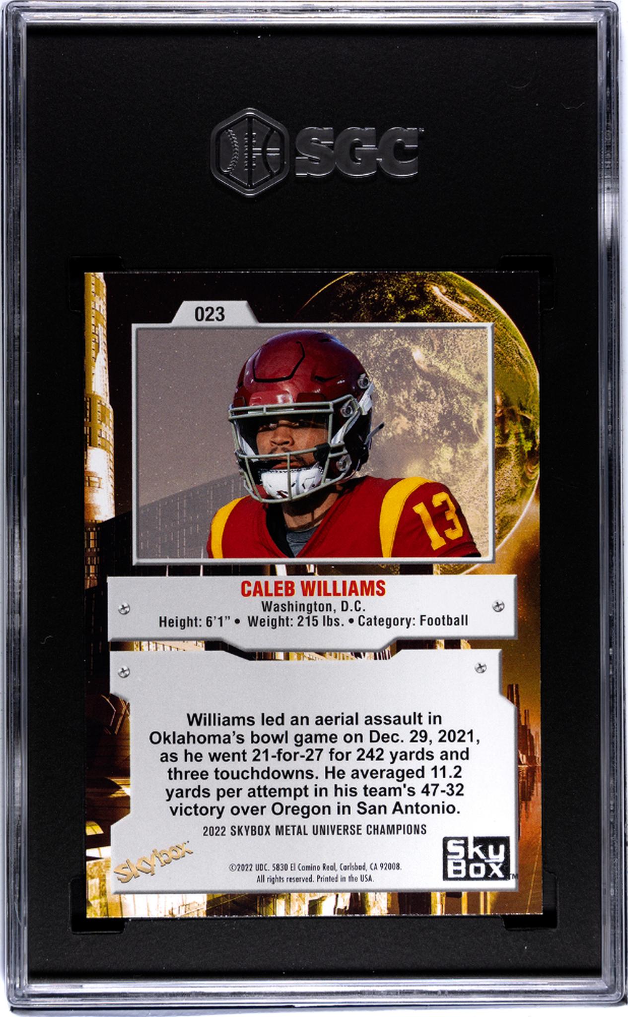 2022 Skybox Metal Universe Champions #023 Caleb Williams SGC 10