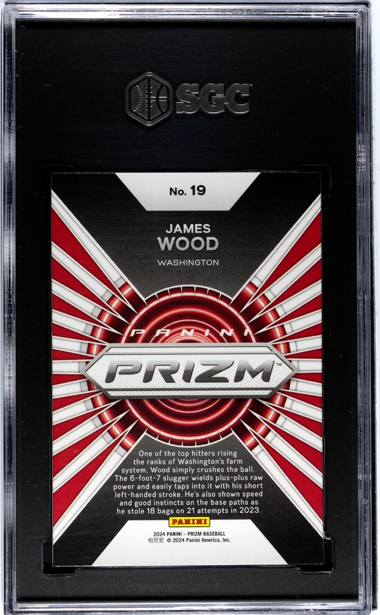 2024 Panini Prizm #19 James Wood Hype SGC 9