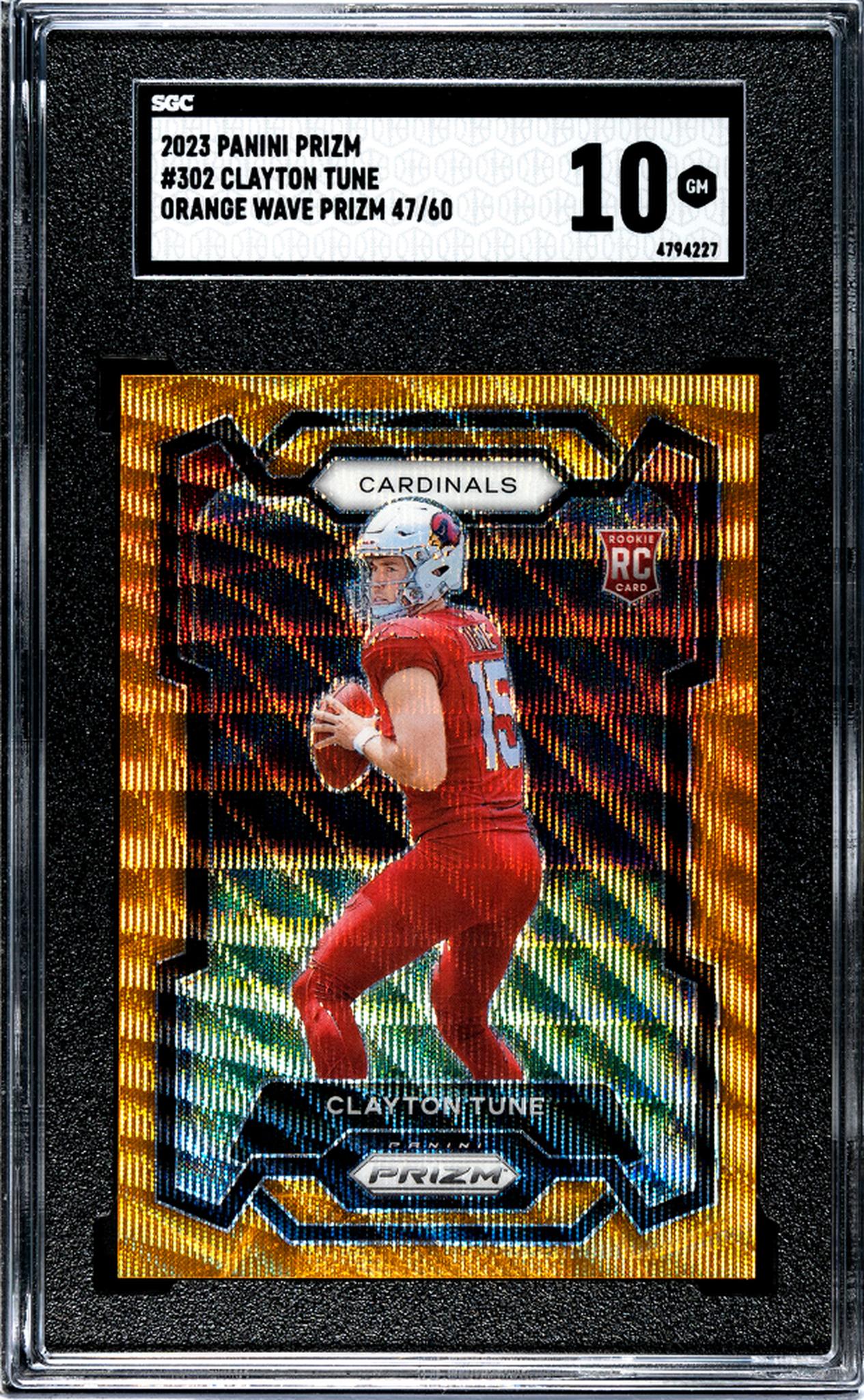 2023 Prizm #302 Clayton Tune Orange Wave Prizm /60 SGC 10