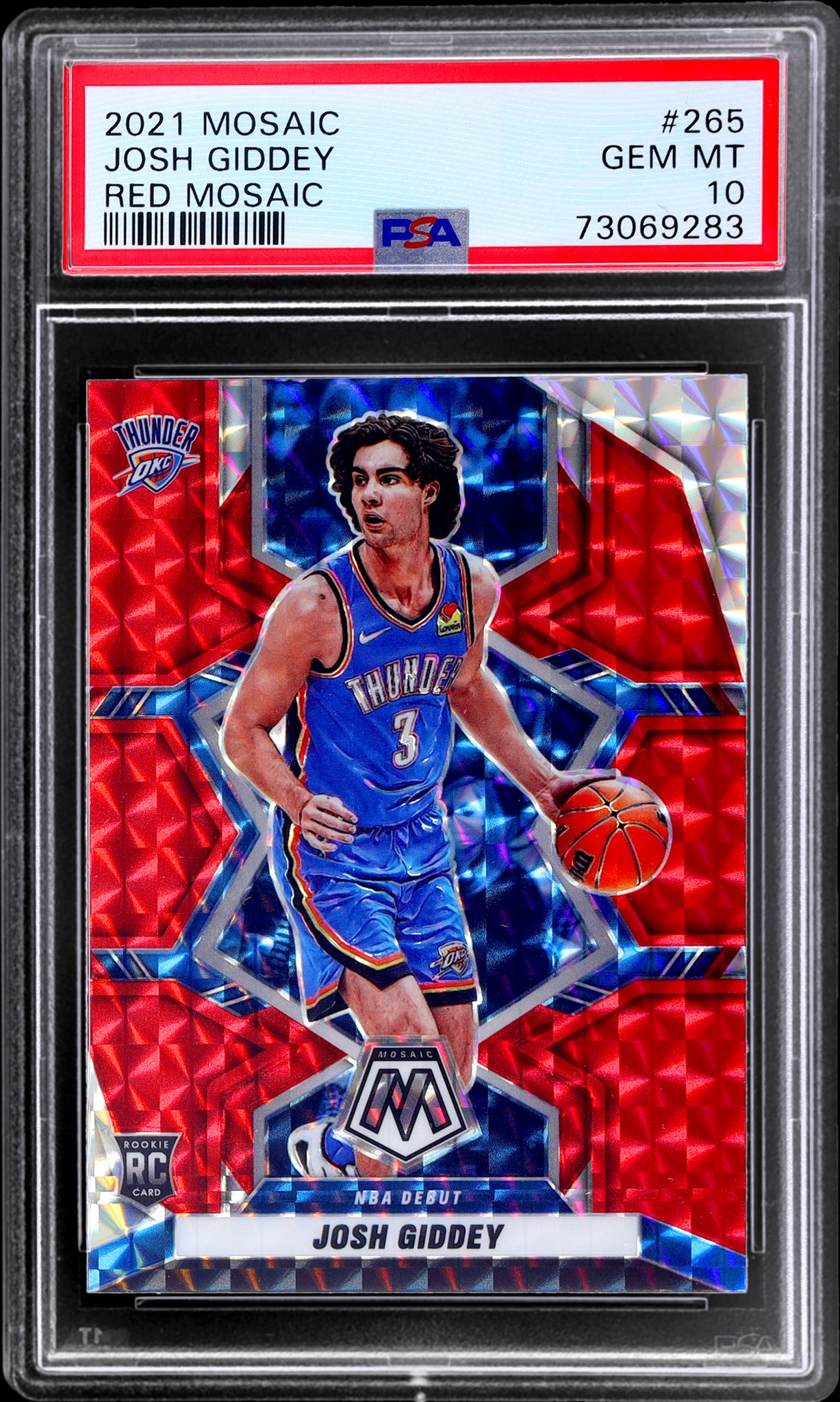 2021 Panini Mosaic #265 Josh Giddey Red Mosaic PSA 10