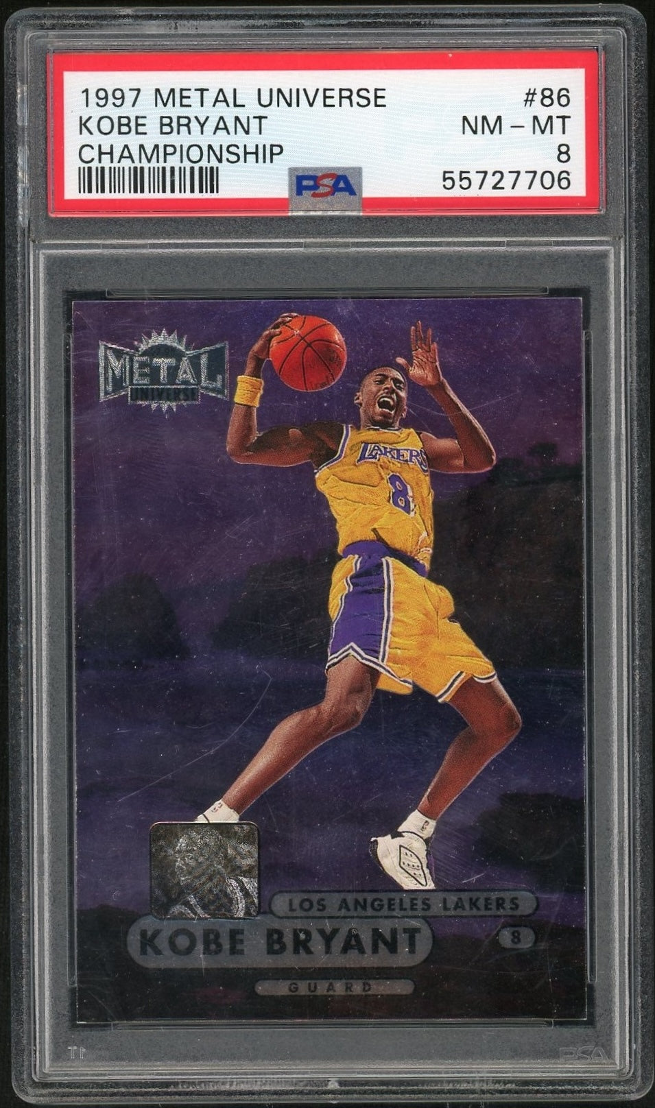 1997 Metal Universe Championship Kobe Bryant #86 PSA 8