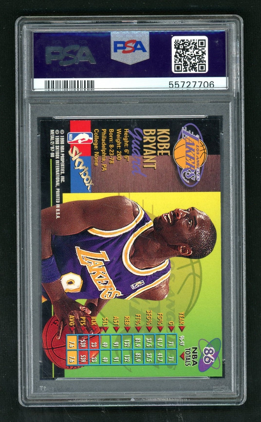 1997 Metal Universe Championship Kobe Bryant #86 PSA 8