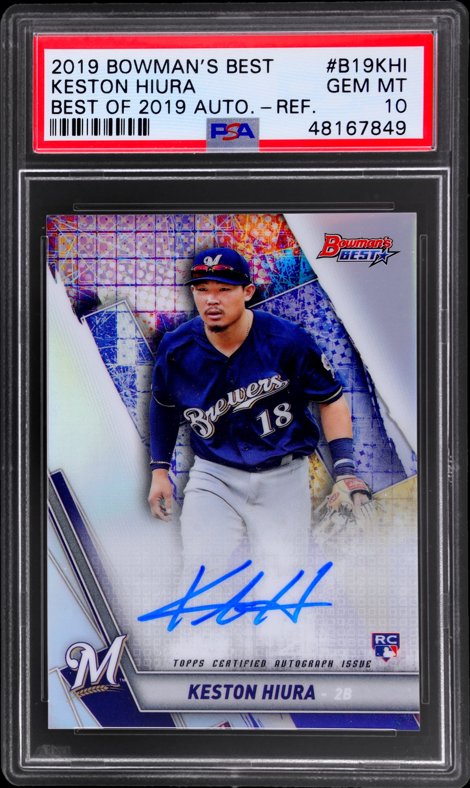 2019 Bowman's Best Best of 2019 Keston Hiura #B19-KHI Auto PSA 10 RC