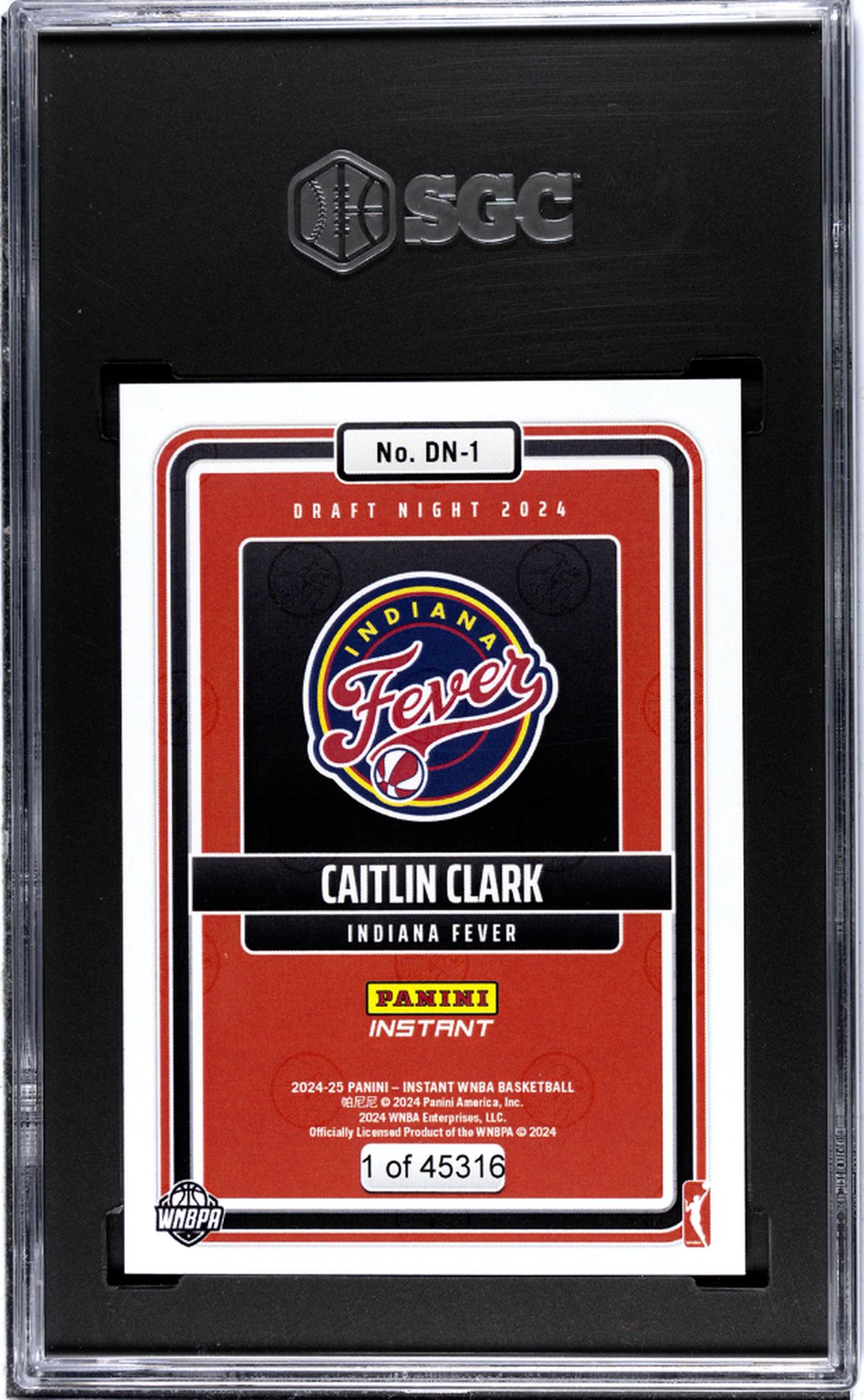 2024 Panini Instant #DN-1 Caitlin Clark Rookie 1 SGC 9