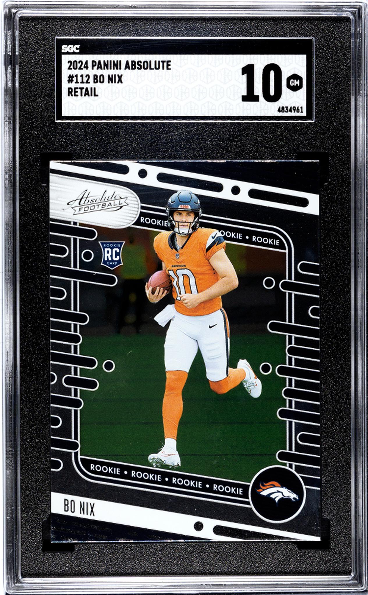 2024 Panini Absolute Retail Bo Nix #112 RC SGC 10