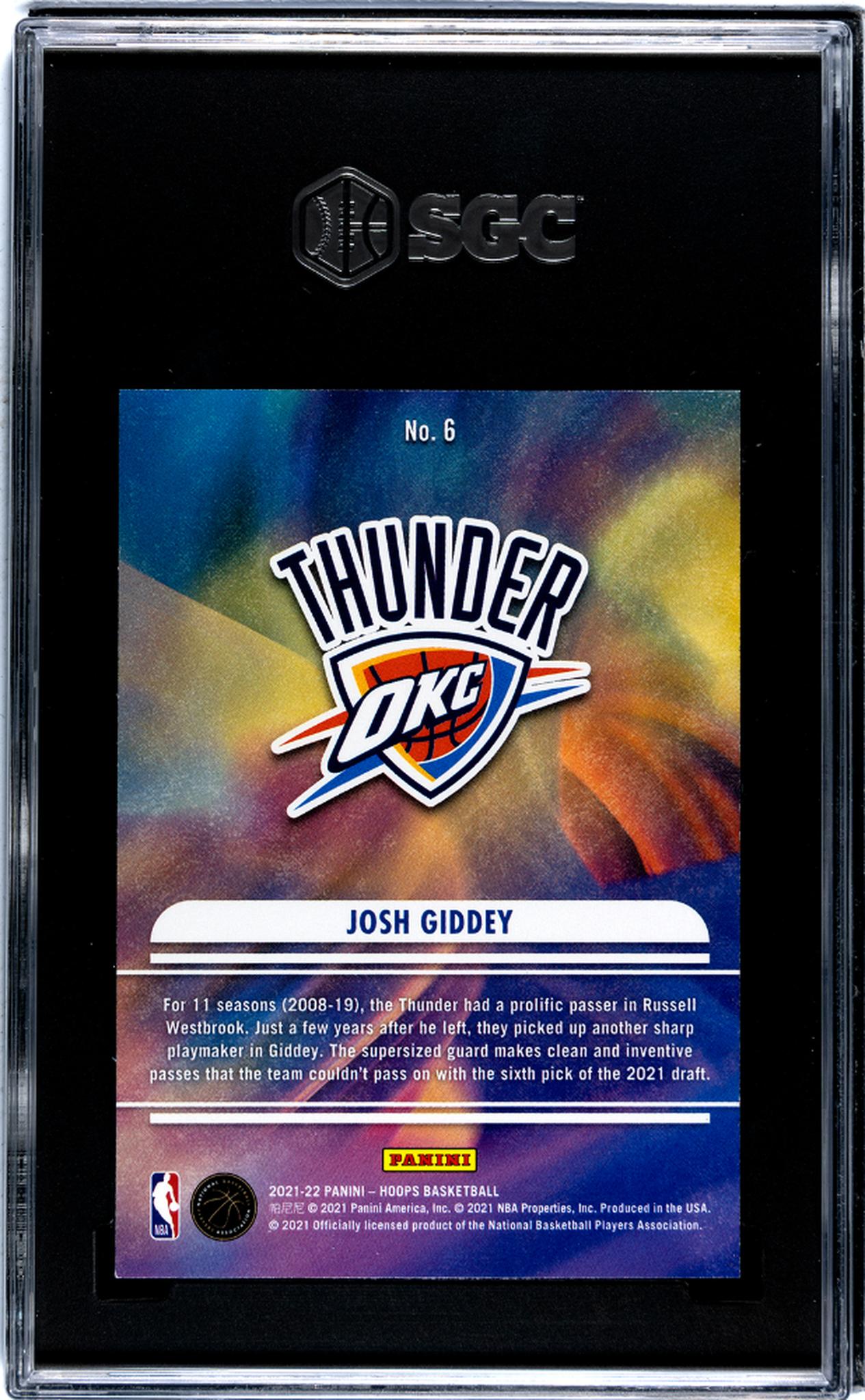 2021 Hoops #6 Josh Giddey We Got Next SGC 9.5