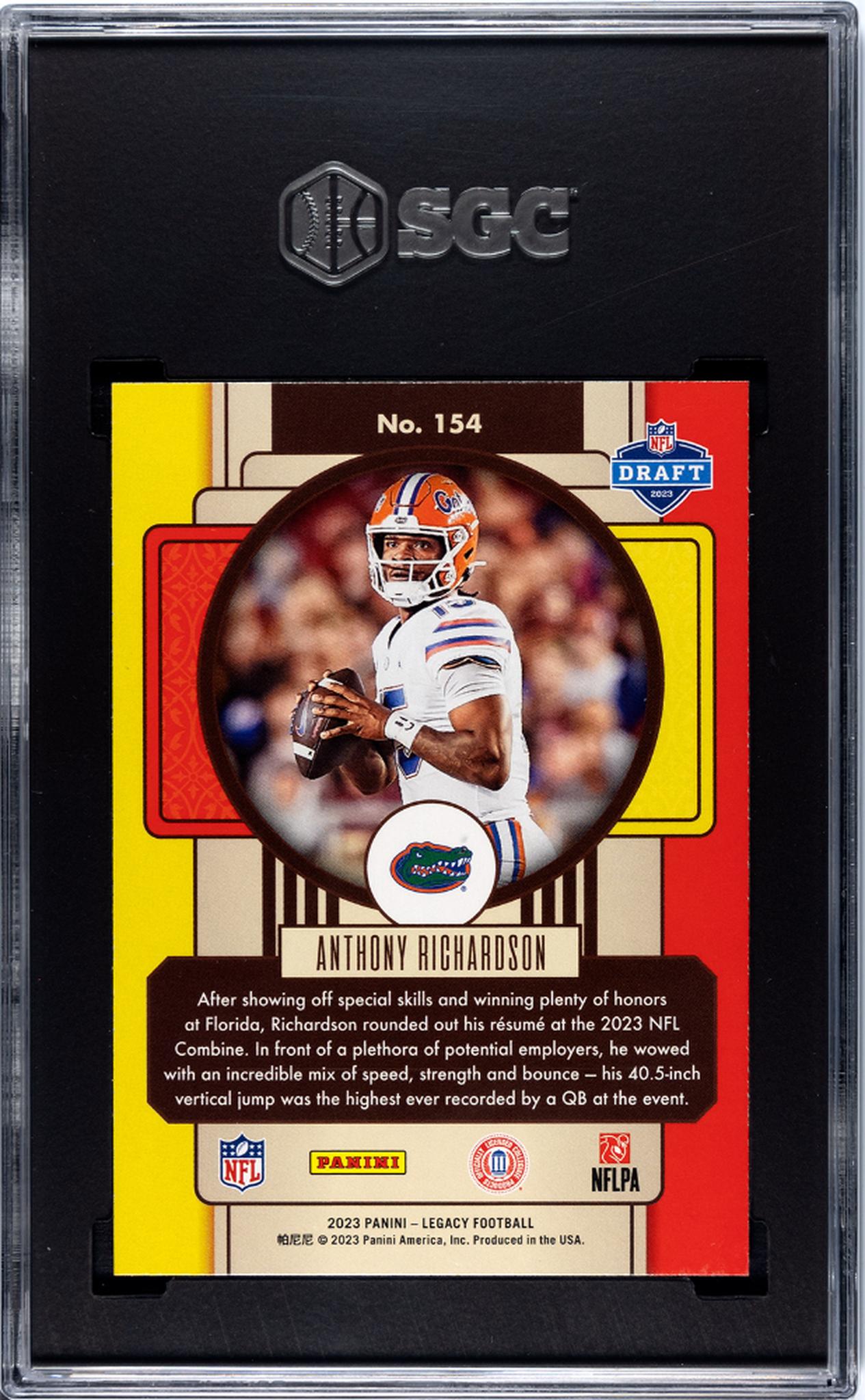 2023 Panini Legacy Anthony Richardson #154 RC SGC 9.5