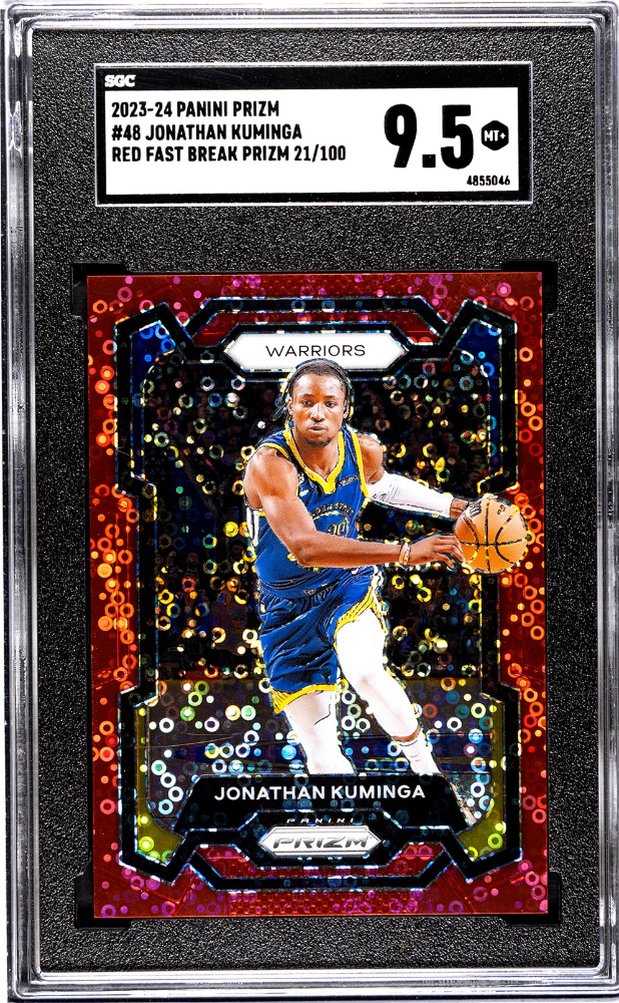 2023-24 Panini Prizm #48 Jonathan Kuminga Red Fast Break Prizm 21/100 SGC 9.5