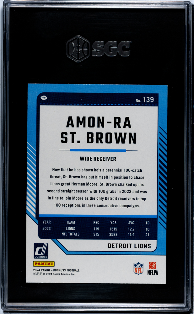 2024 Donruss #139 Amon-Ra St. Brown SGC 10