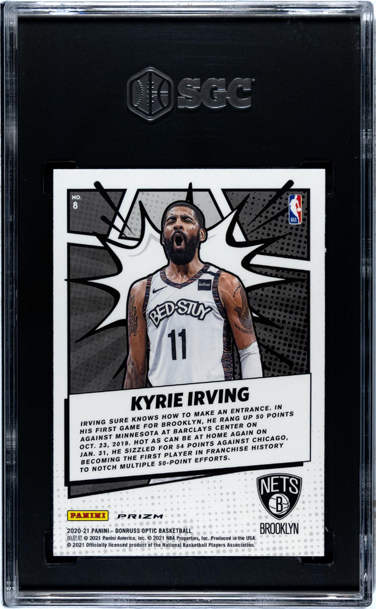 2020-21 Donruss Optic #8 Kyrie Irving My House! Holo Prizm SGC 6