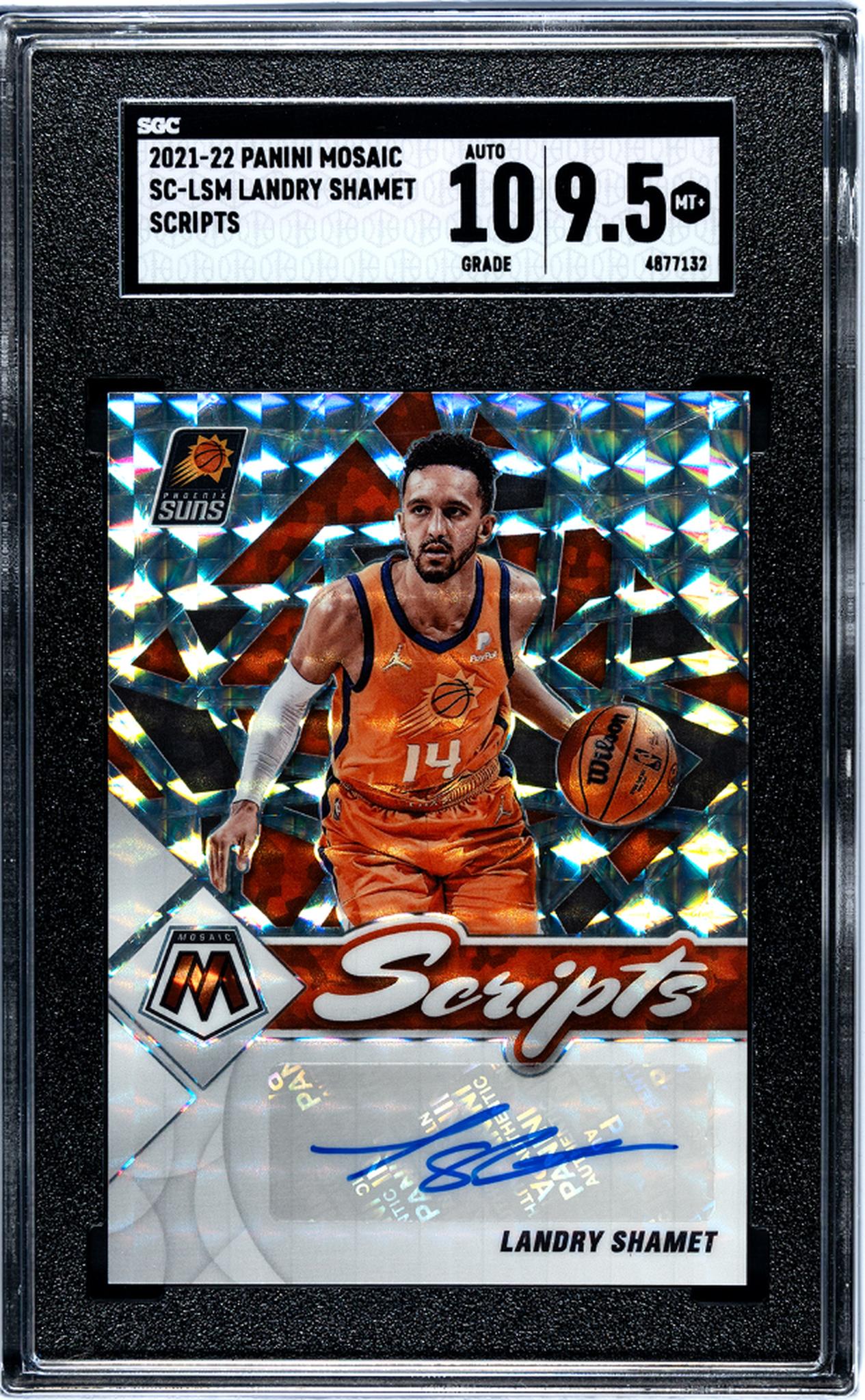 2021-22 Panini Mosaic #SC-LSM Landry Shamet Scripts SGC 9.5