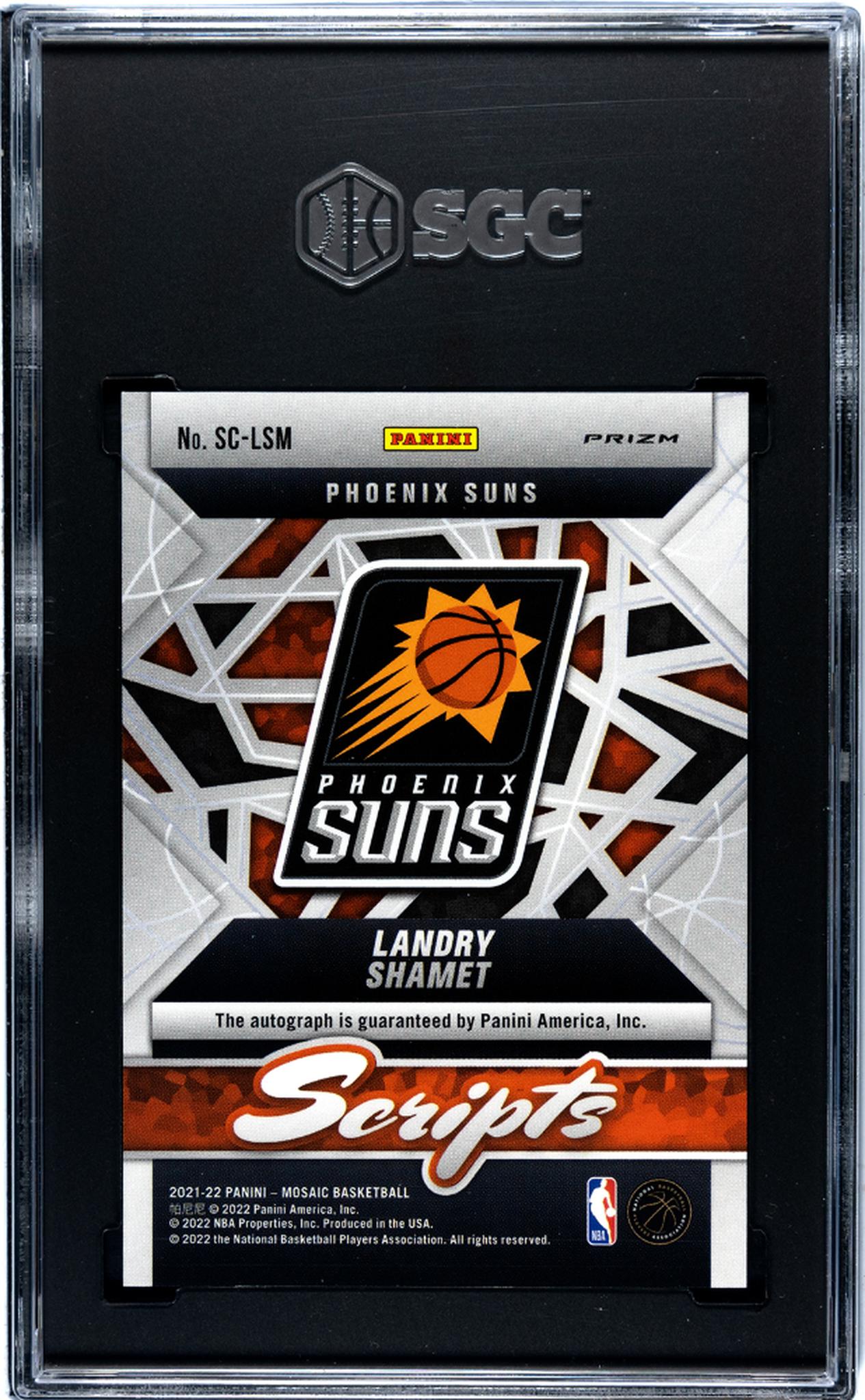 2021-22 Panini Mosaic #SC-LSM Landry Shamet Scripts SGC 9.5