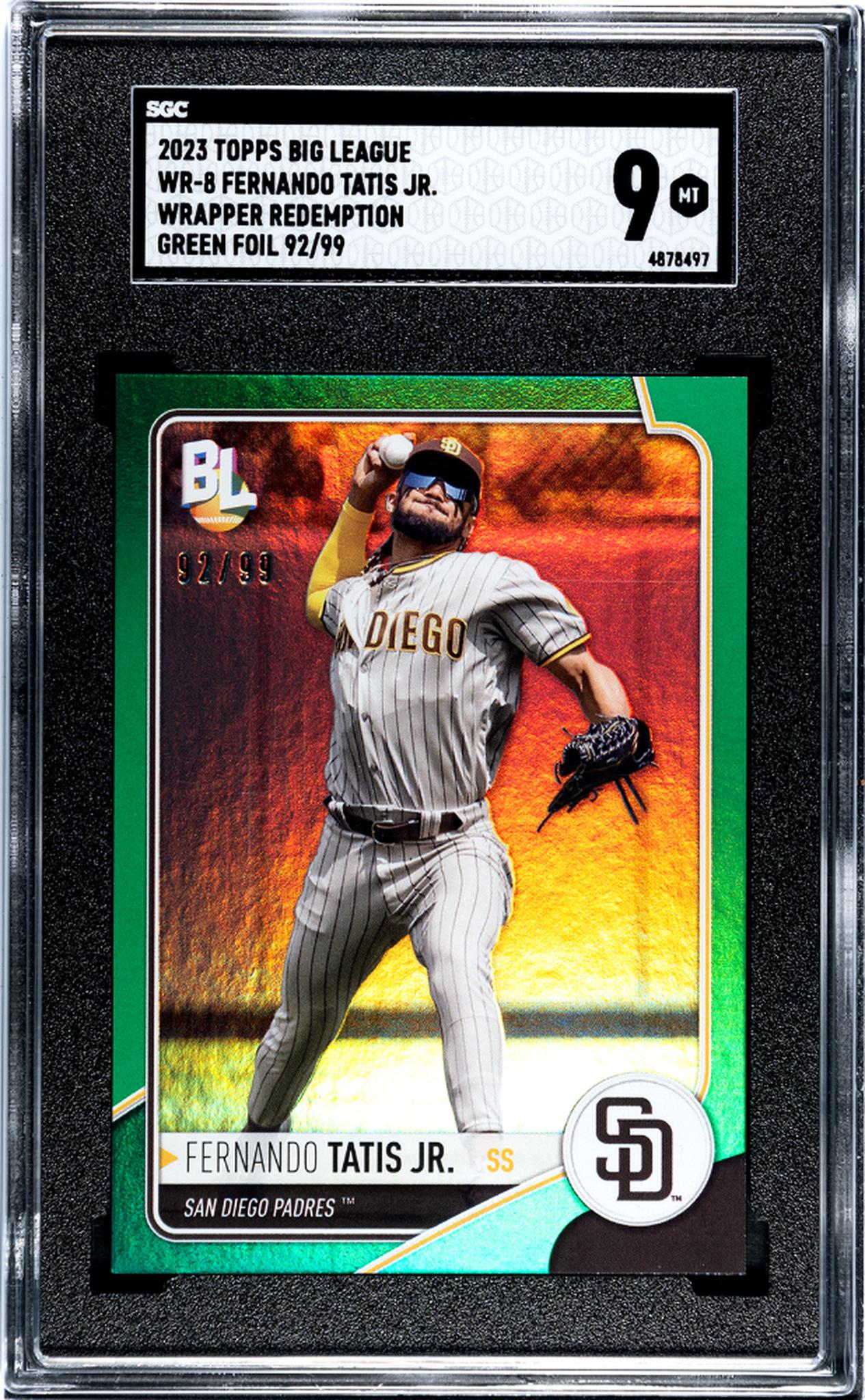 2023 Topps Big League Wrapper Redemption Green Fernando Tatis Jr #WR-8 /99 SGC 9