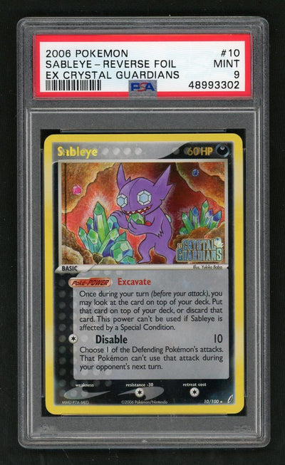 Pokémon EX Crystal Guardians Sableye #10 Reverse Foil PSA 9