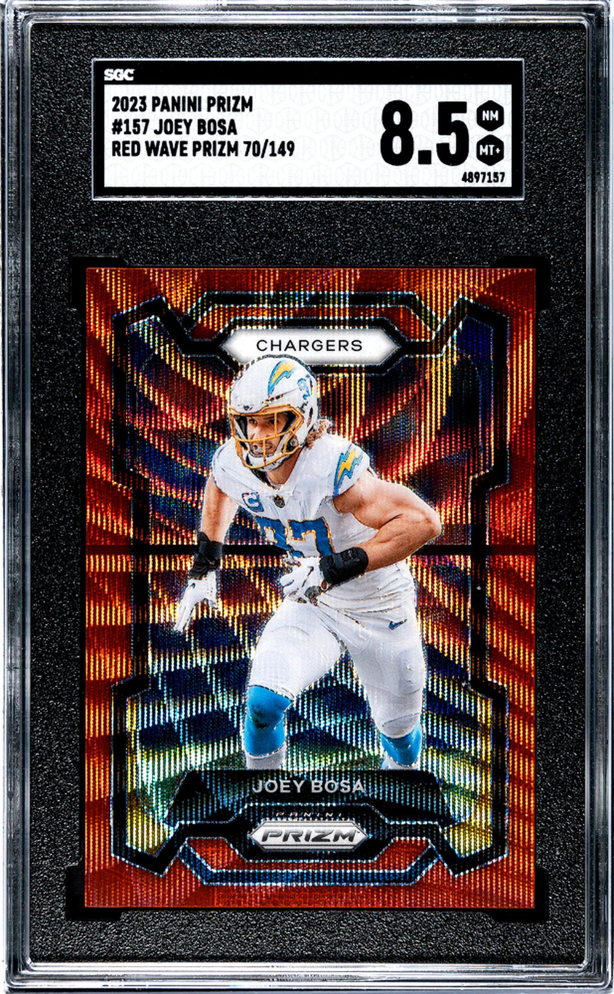 2023 Panini Prizm #157 Joey Bosa Red Wave Prizm 70/149 SGC 8.5